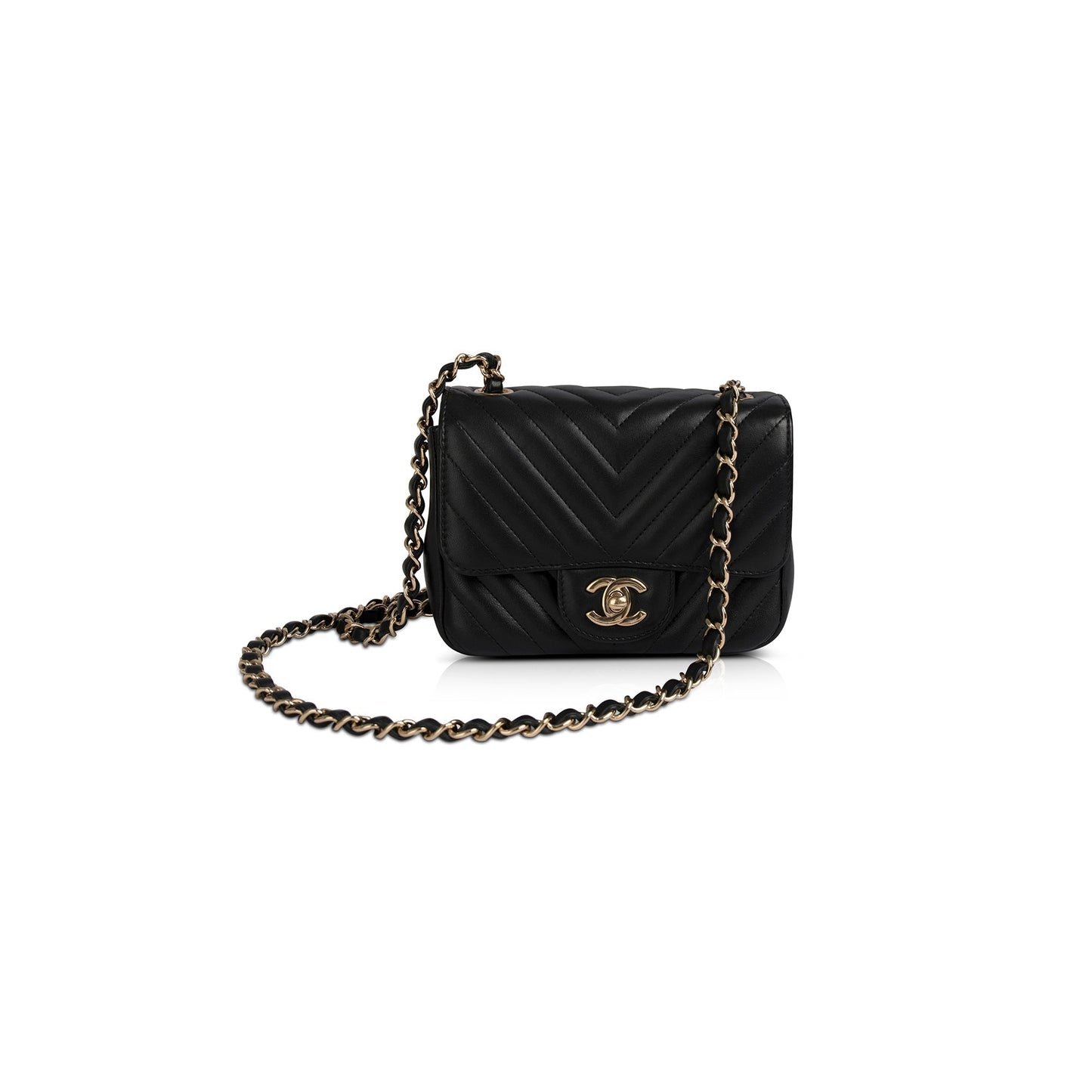 Chanel Chevron Classic Square Flap Travel Bag