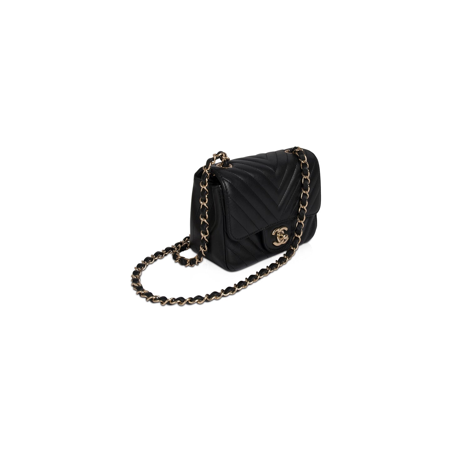 Chanel Chevron Classic Square Flap Travel Bag