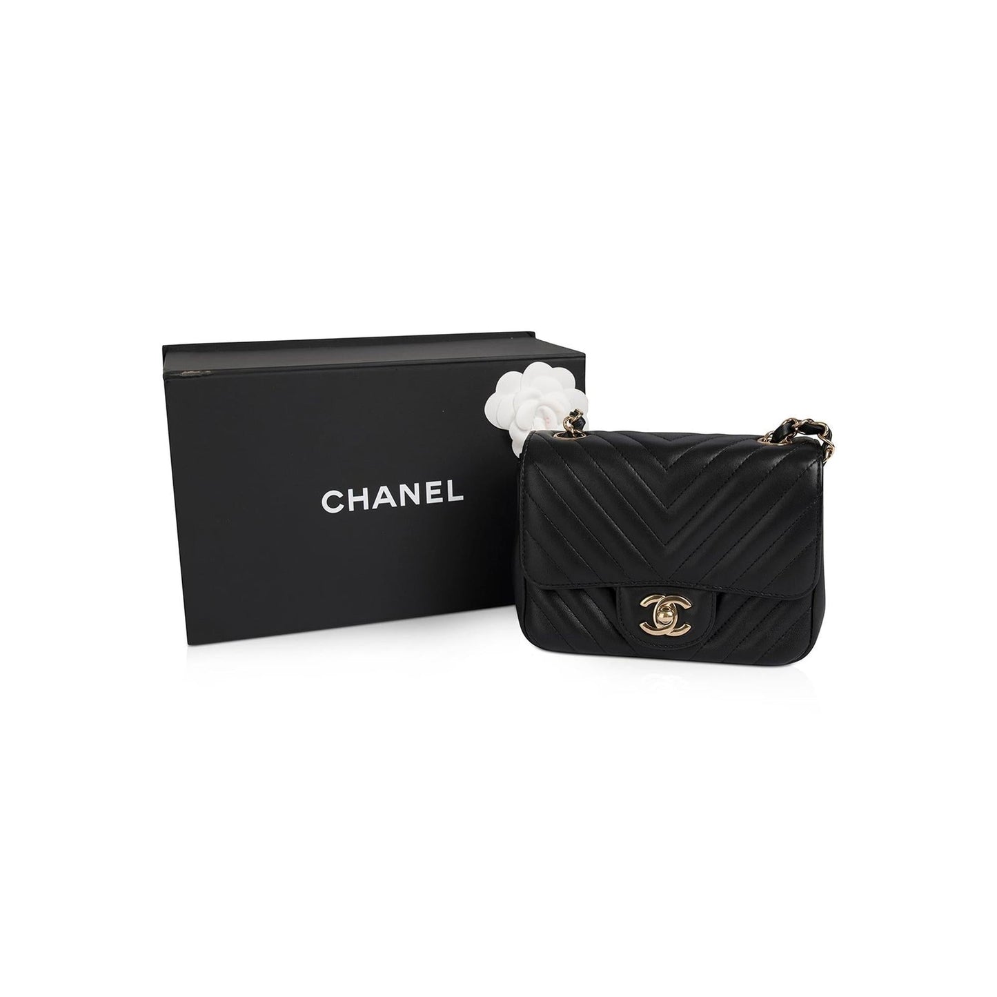 Chanel Chevron Classic Square Flap Travel Bag