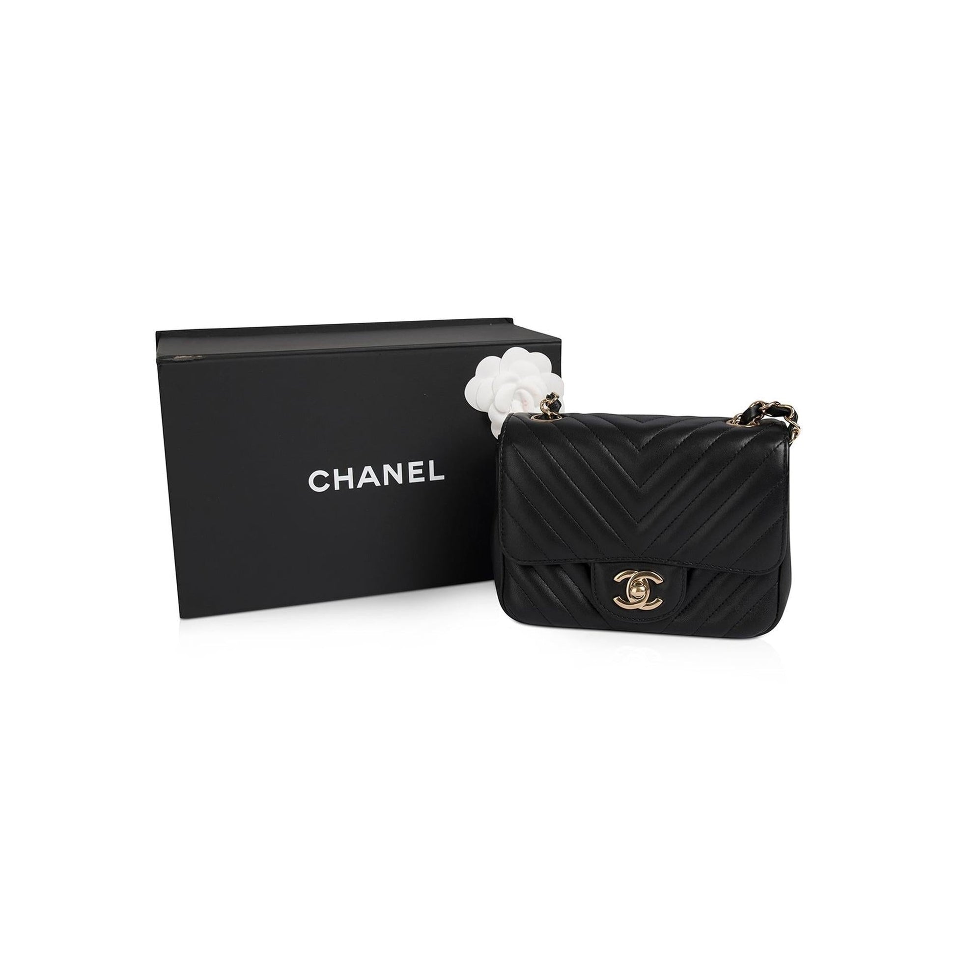 Chanel Chevron Classic Square Flap Travel Bag