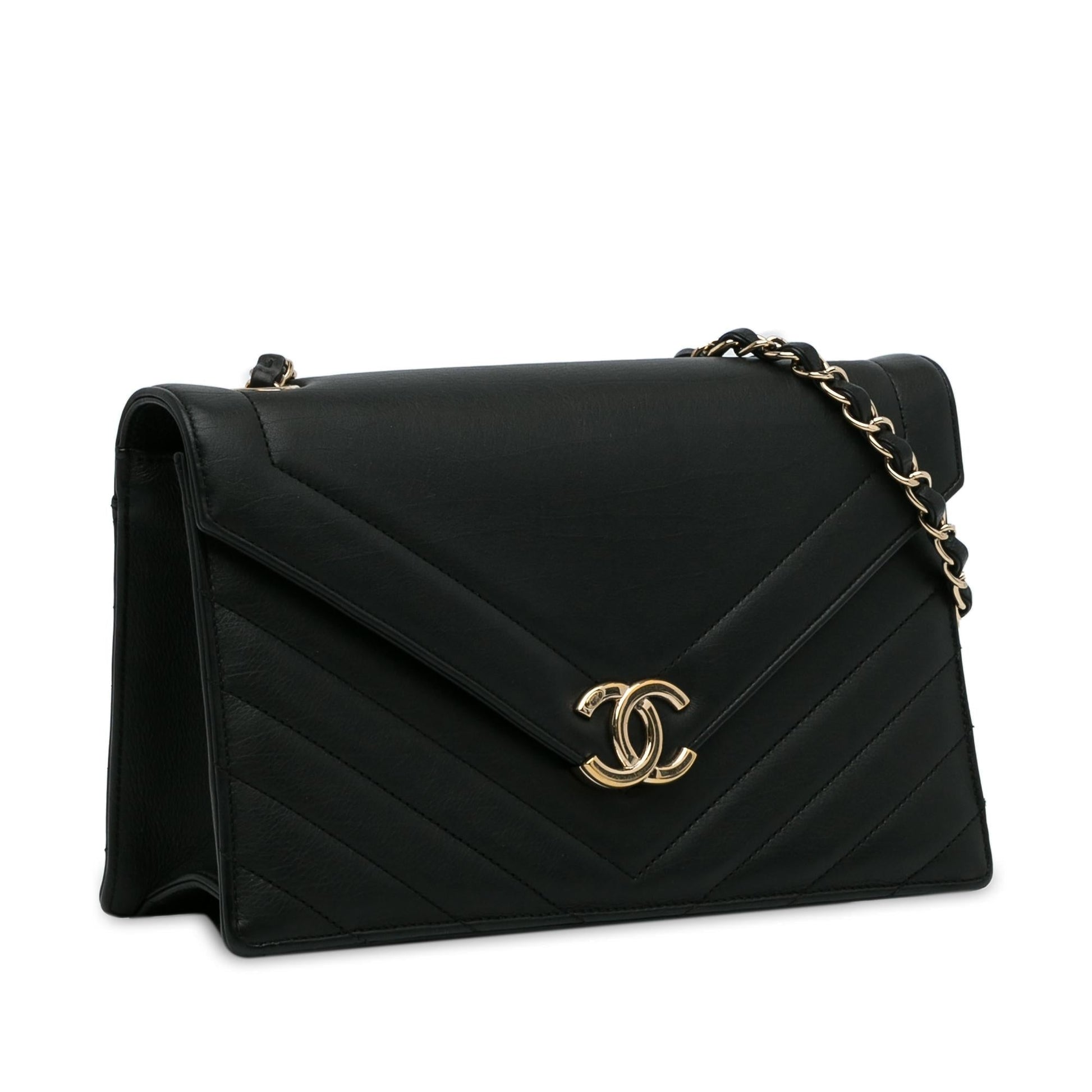 Chanel Chevron Envelope Flap (Shg-Mcetle) Bag