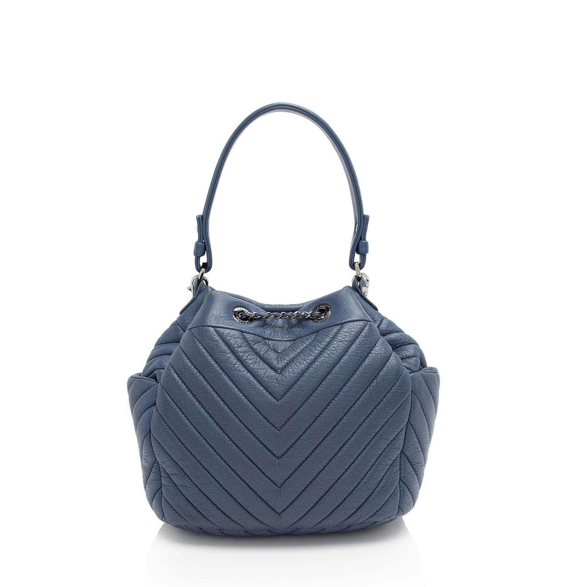 Chanel Chevron Goatskin CC Urban Spirit Bucket Small Bucket Bag