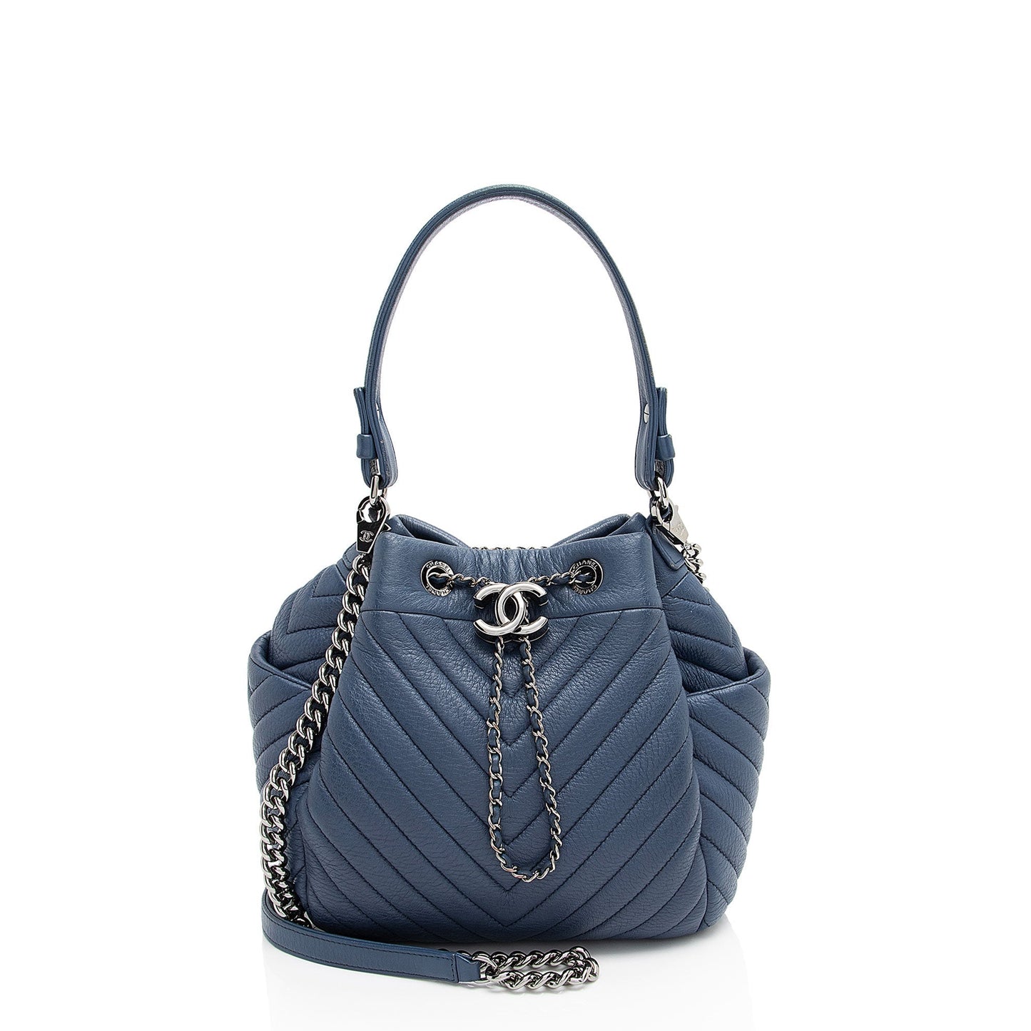 Chanel Chevron Goatskin CC Urban Spirit Bucket Small Bucket Bag