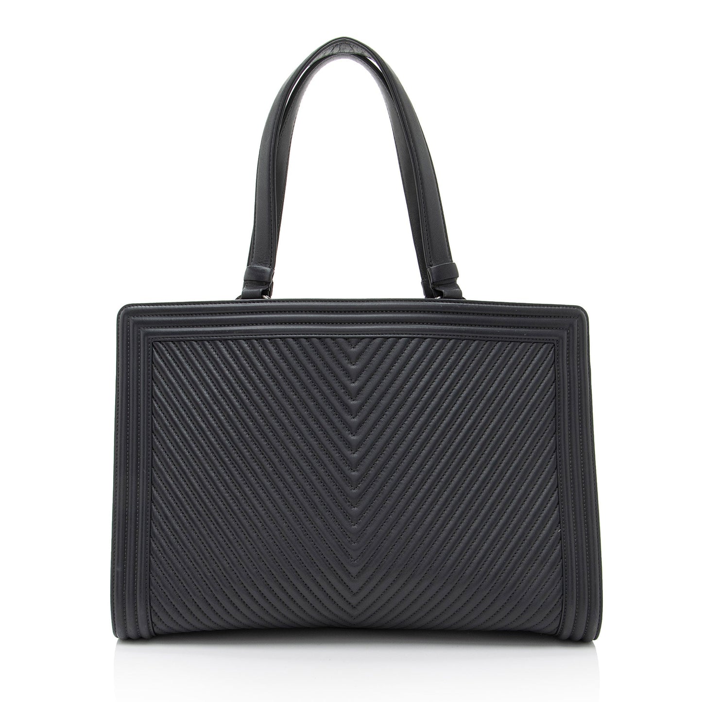Chanel Chevron Lambskin Boy Shopping Tote Bag