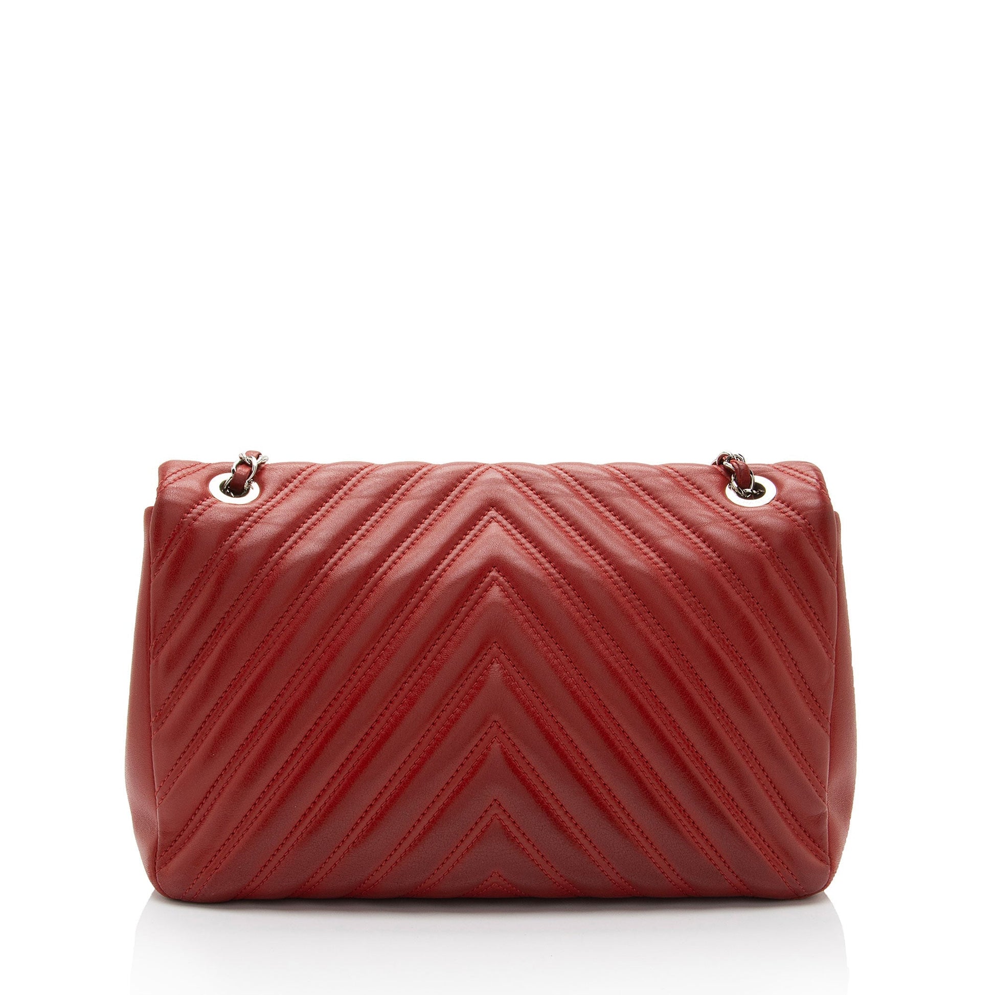Chanel Chevron Lambskin Classic Jumbo Single Flap Shoulder Bag