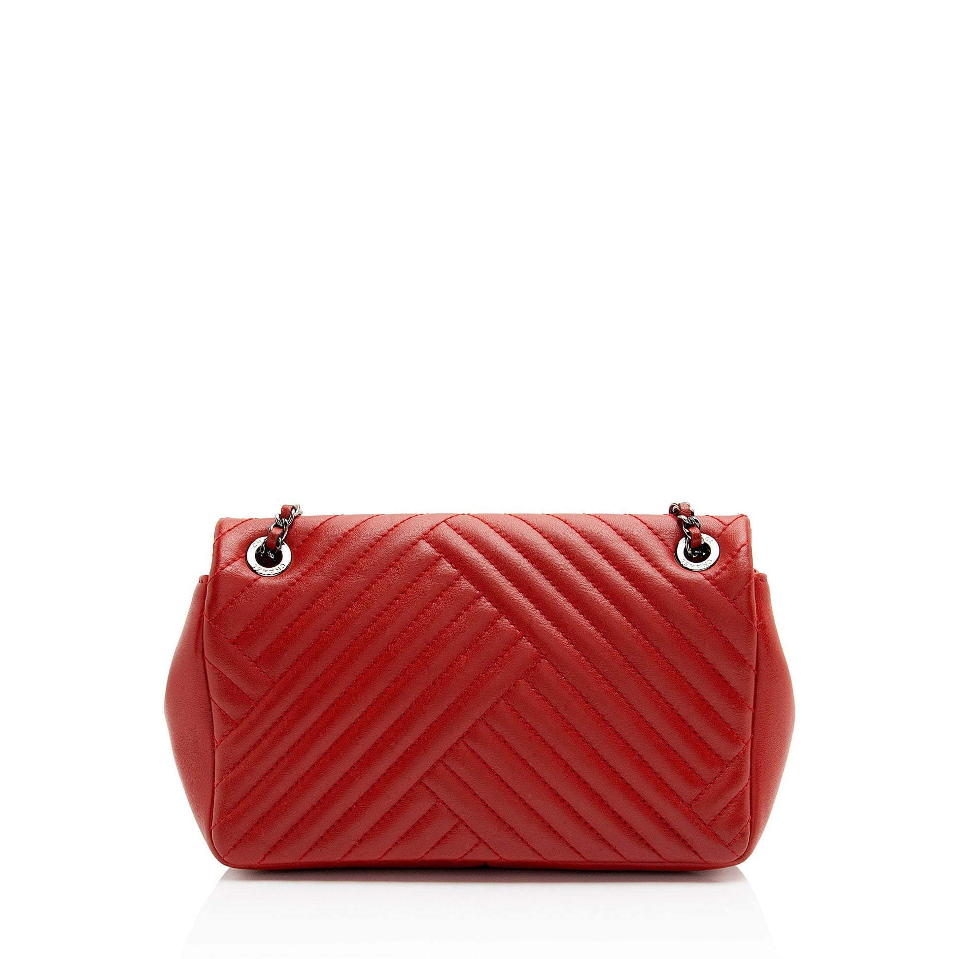 Chanel Chevron Lambskin Classic Single Flap Small Shoulder Bag