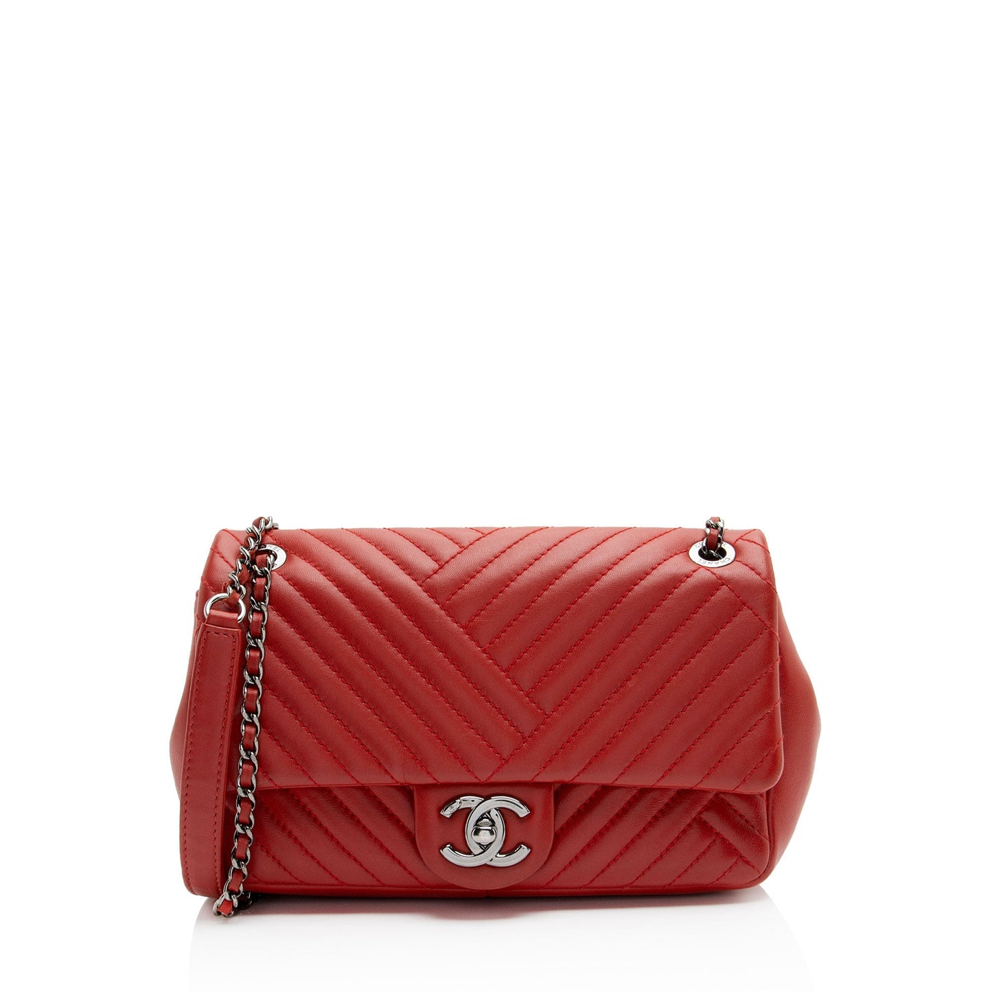 Chanel Chevron Lambskin Classic Single Flap Small Shoulder Bag