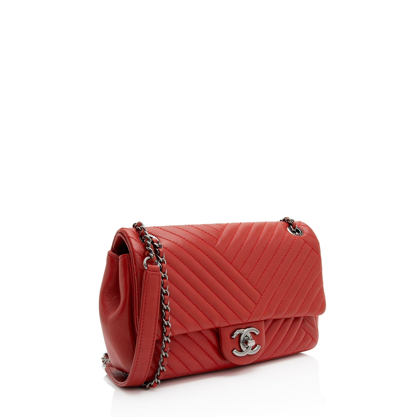 Chanel Chevron Lambskin Classic Single Flap Small Shoulder Bag
