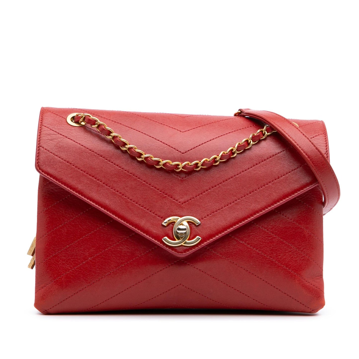 Chanel Chevron Lambskin Coco Envelope Flap Handbag