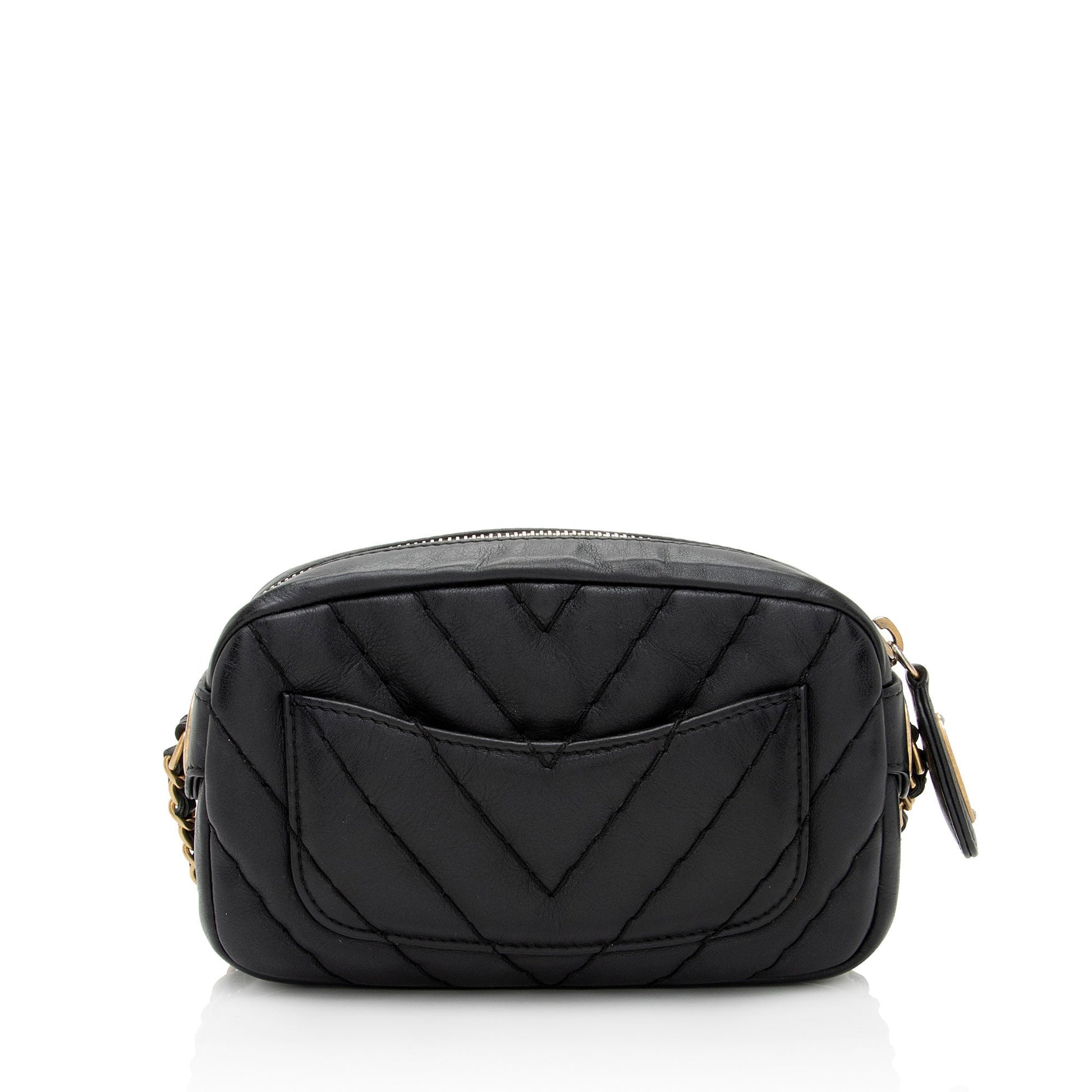 Chanel Chevron Lambskin Medallion Camera Crossbody Bag