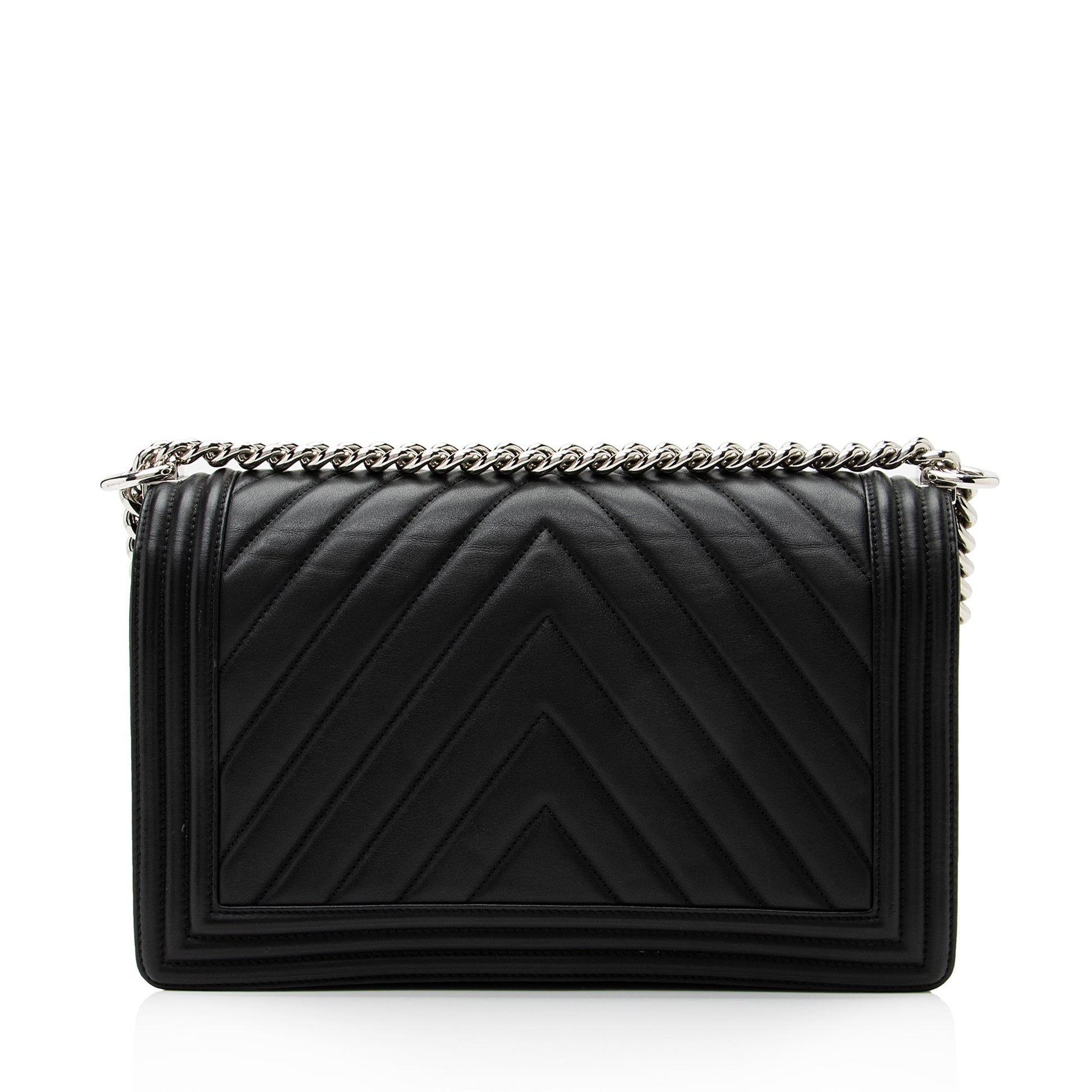 Chanel Chevron Lambskin New Boy SHF Handbag