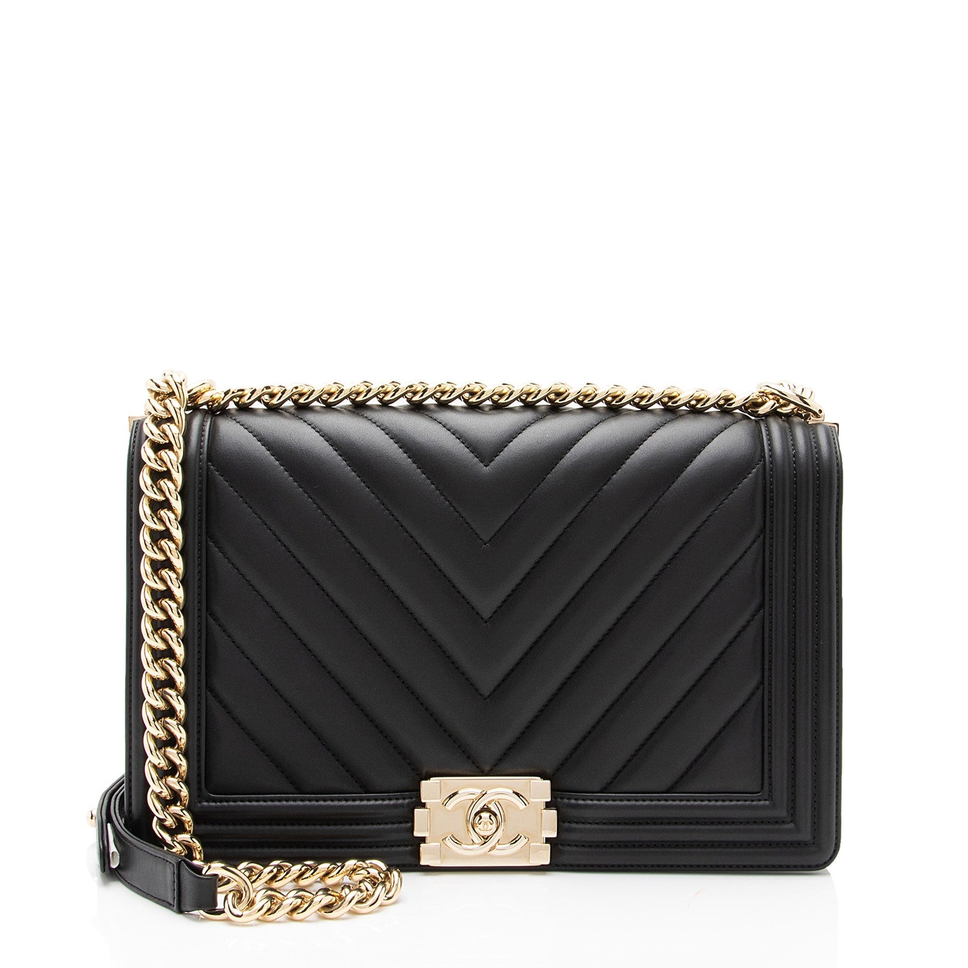 Chanel Chevron Lambskin New Boy SHF-KOMM25 Handbag