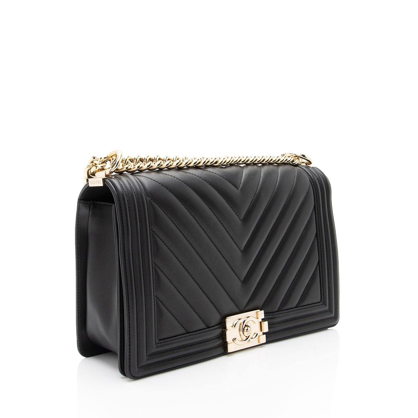 Chanel Chevron Lambskin New Boy SHF-KOMM25 Handbag