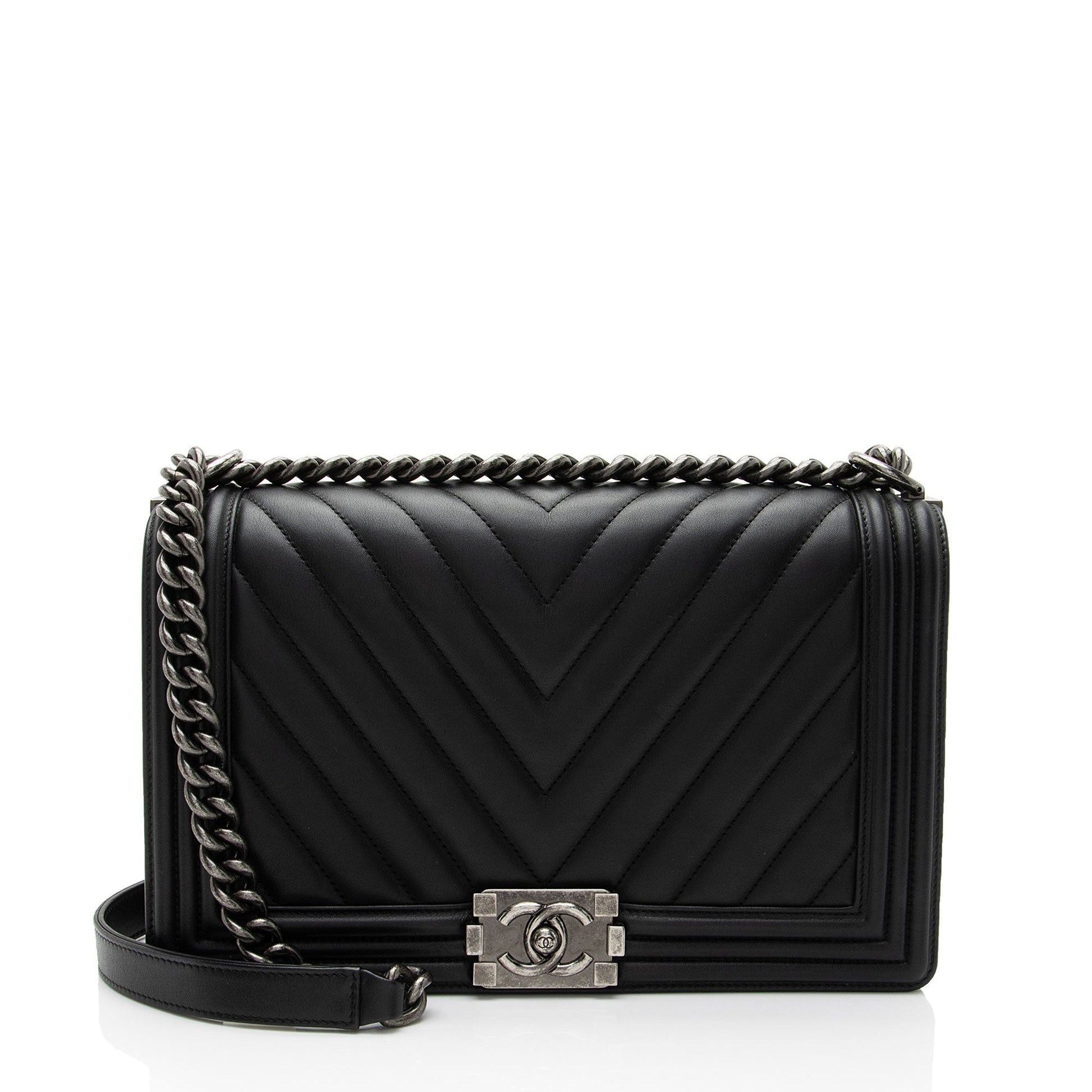 Chanel Chevron Lambskin New Boy Handbag Shf Udqj6A