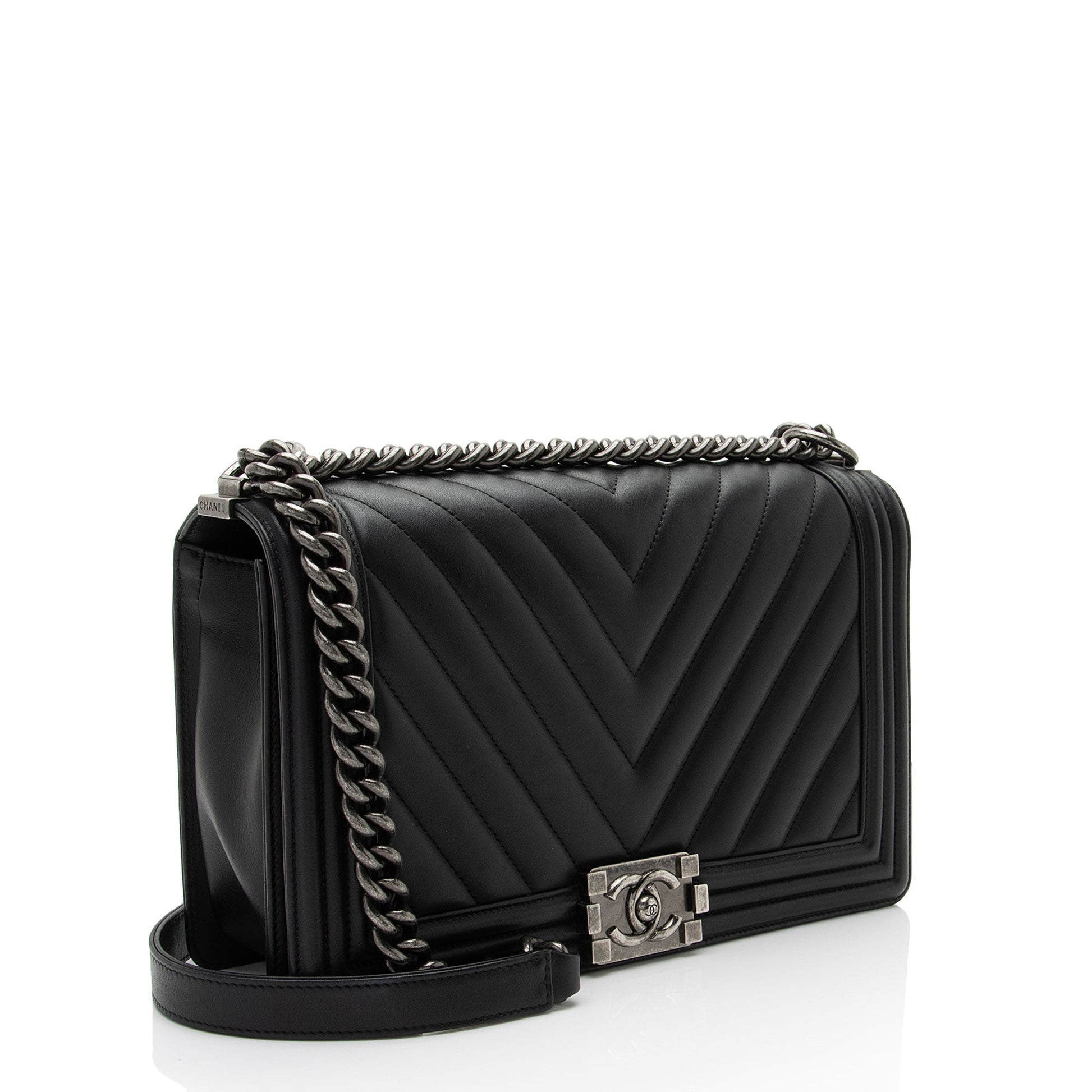 Chanel Chevron Lambskin New Boy Handbag Shf Udqj6A