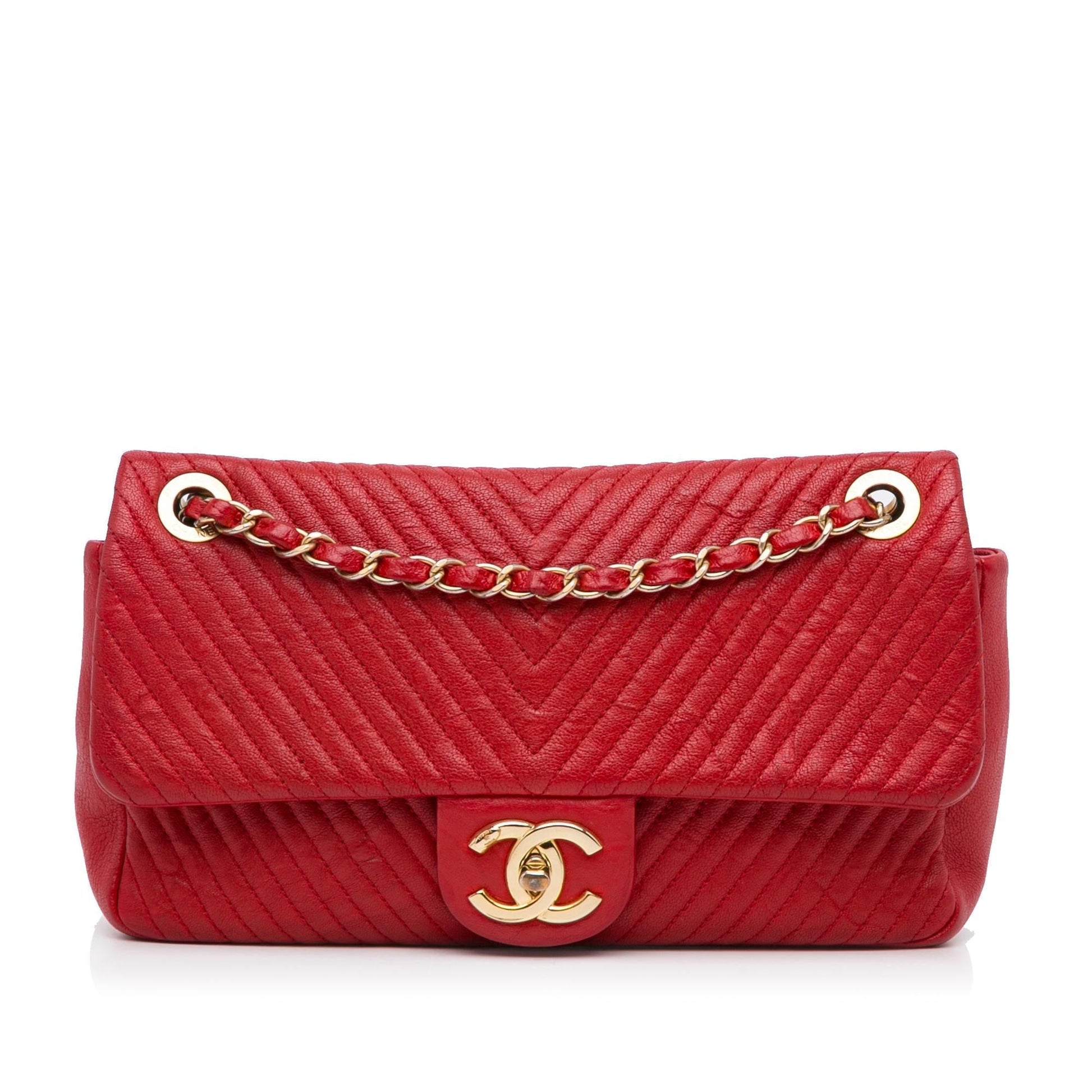 Chanel Chevron Lambskin Single Flap SHG-prH5uG Handbag
