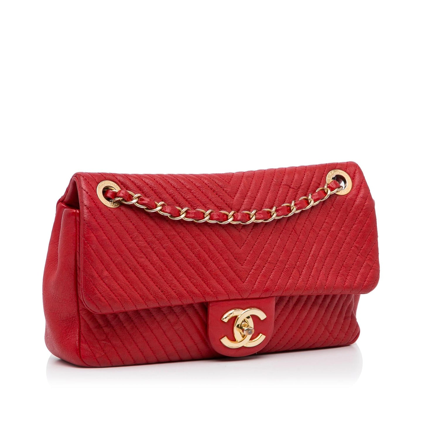 Chanel Chevron Lambskin Single Flap SHG-prH5uG Handbag