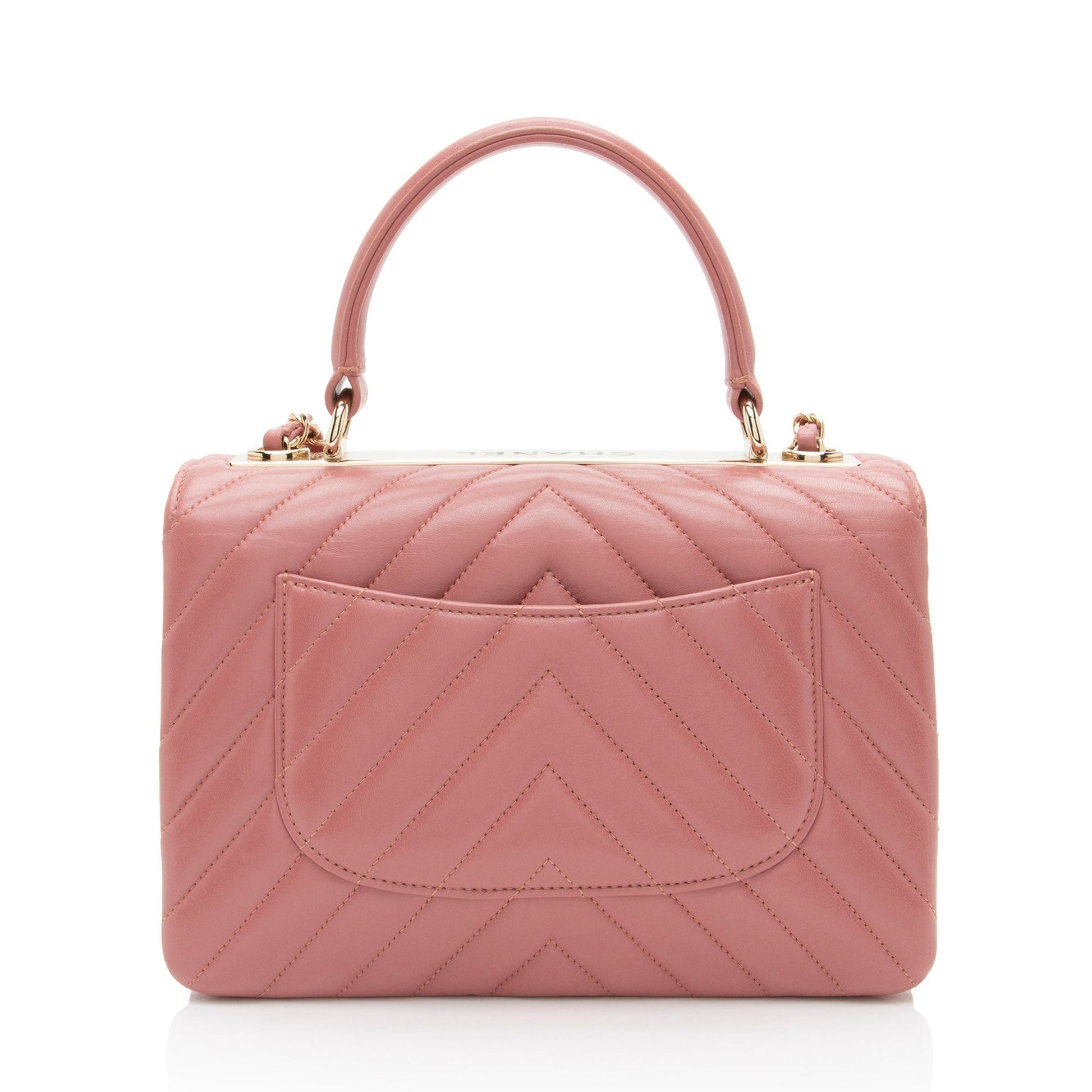 Chanel Chevron Lambskin Trendy CC Top Handle Small Handbag
