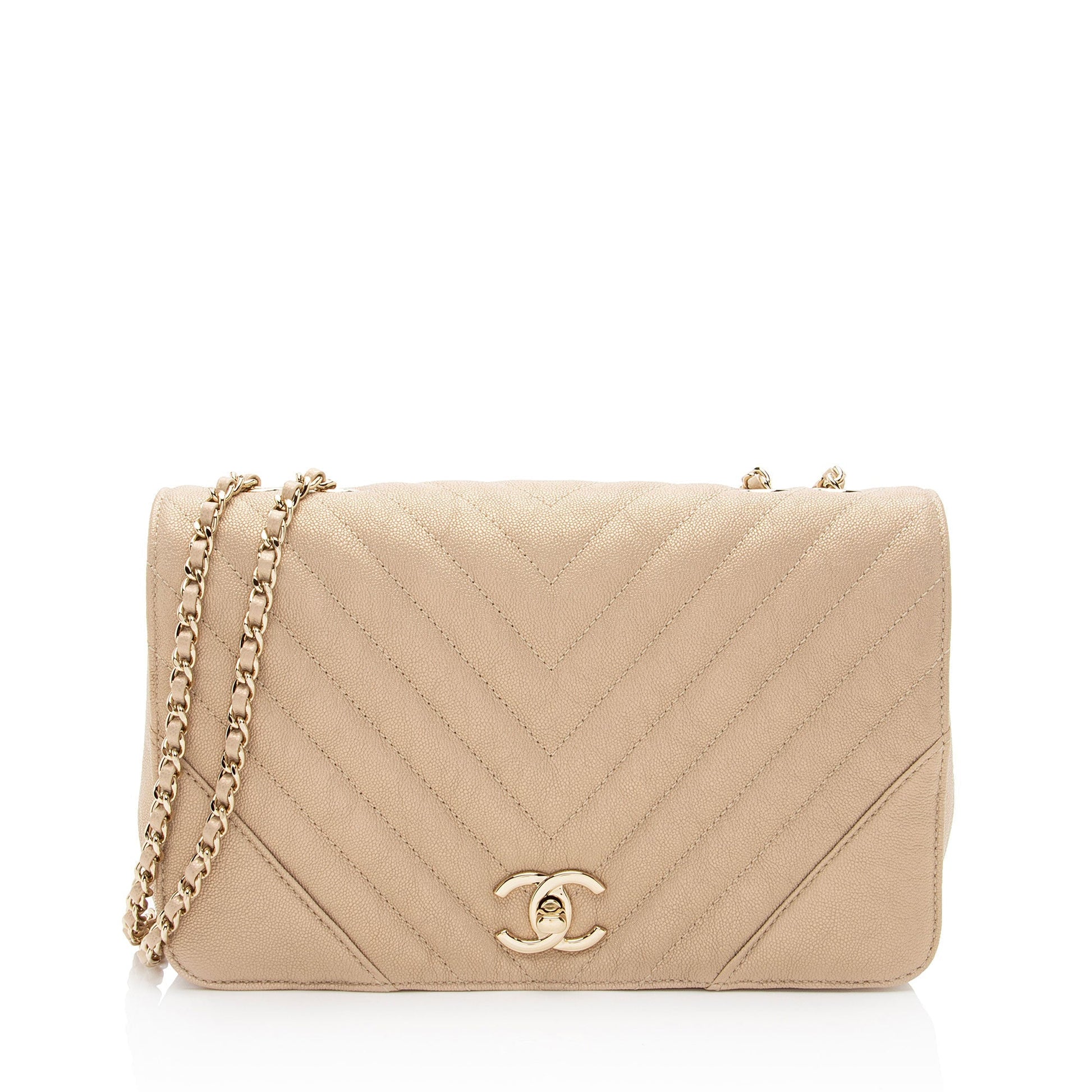 Chanel Chevron Flap Small Leather Shoulder Bag