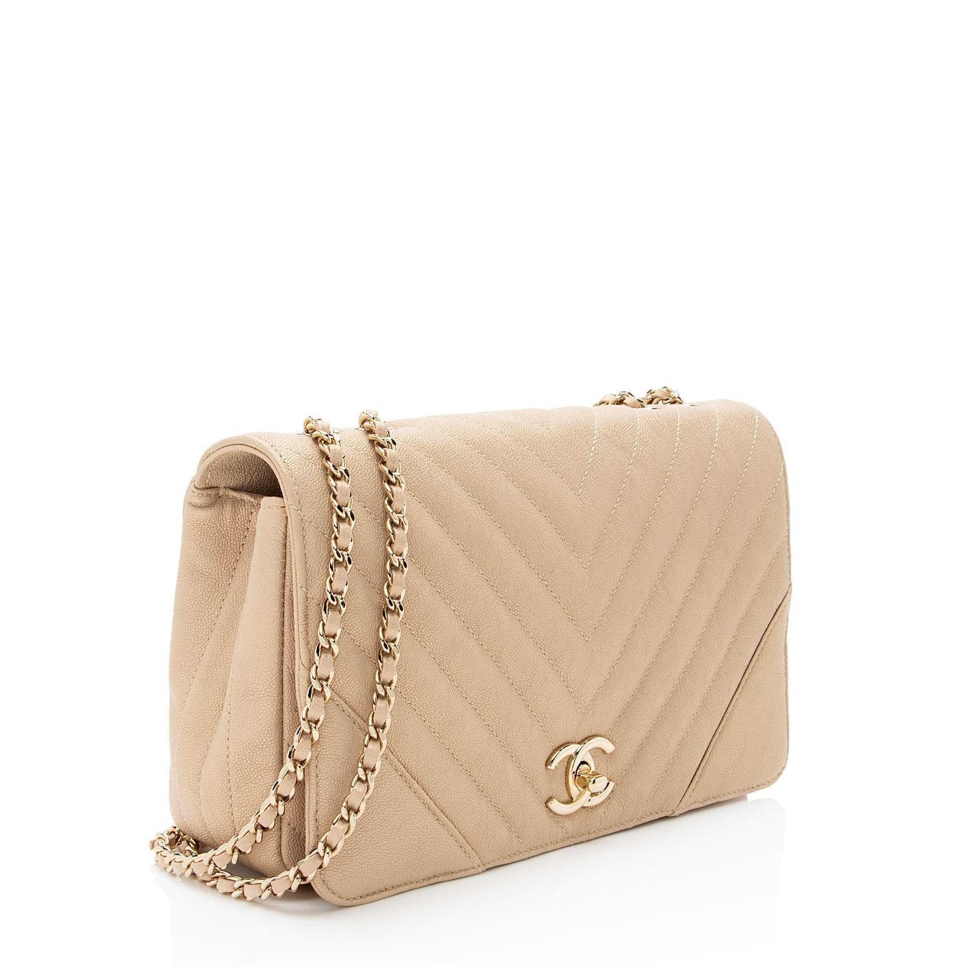 Chanel Chevron Flap Small Leather Shoulder Bag