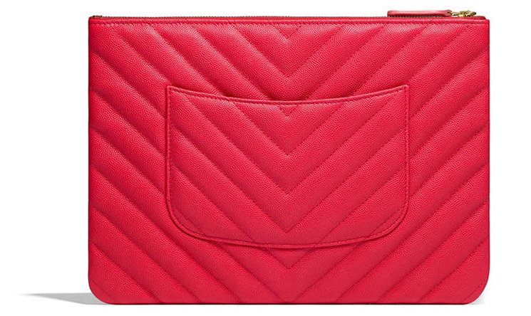 Chanel CHEVRON QUILTED CAVIAR LAMBSKIN O CHARM Key Chain