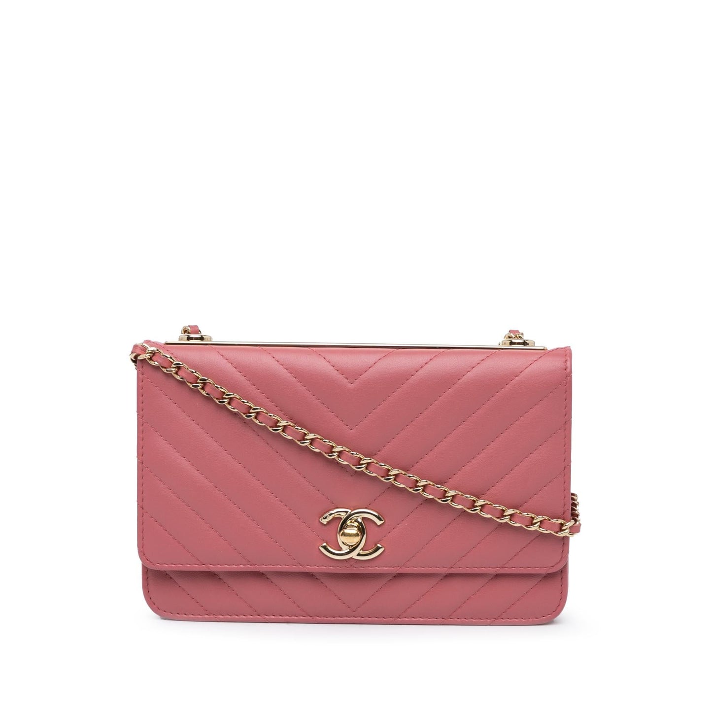 Chanel Chevron Quilted Lambskin Trendy CC on Wallet Case