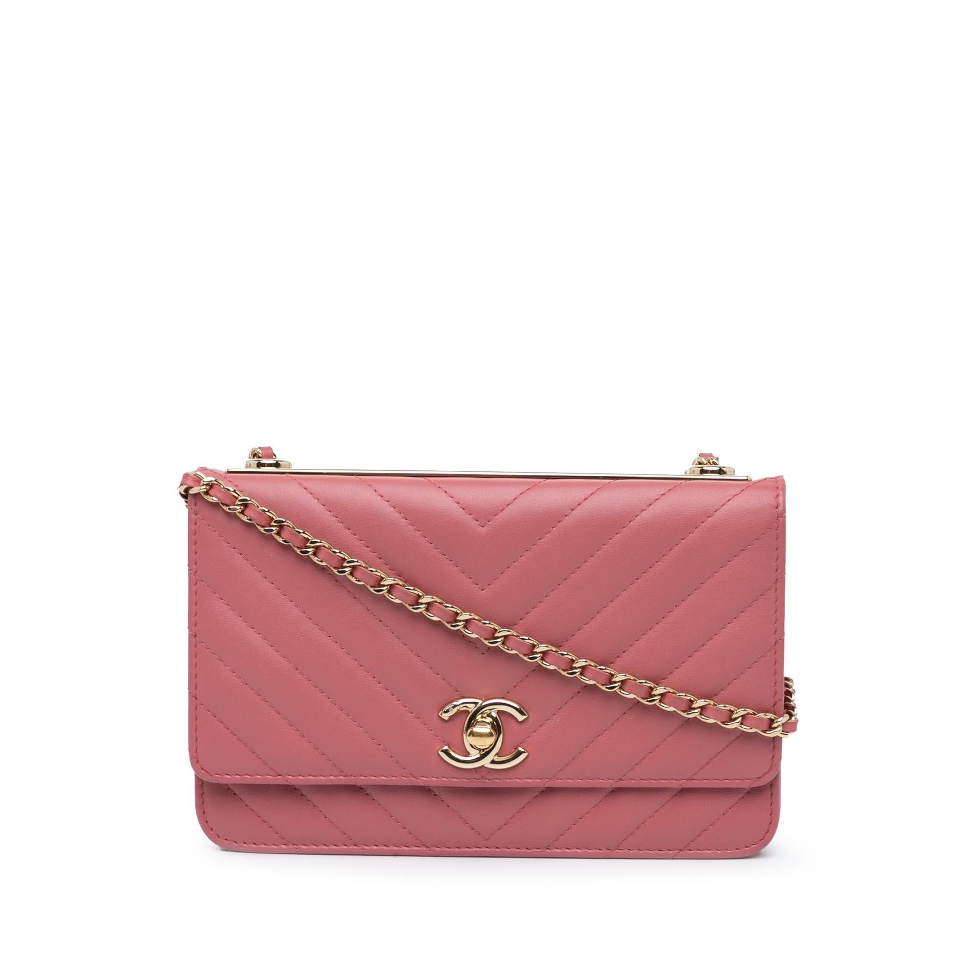 Chanel Chevron Quilted Lambskin Trendy CC on Wallet Case