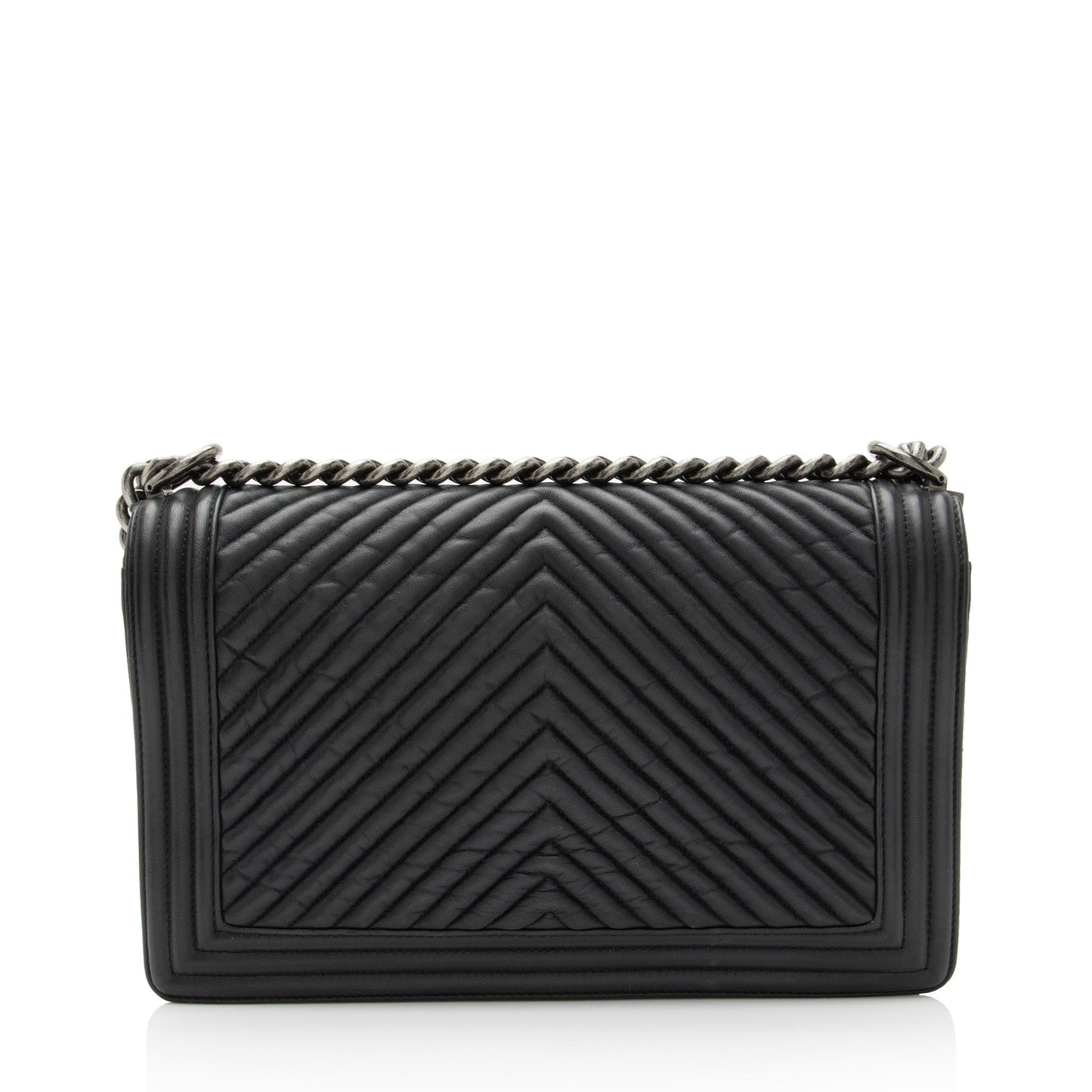 Chanel Chevron Wrinkled Lambskin New Boy SHF-rjzaUj Handbag