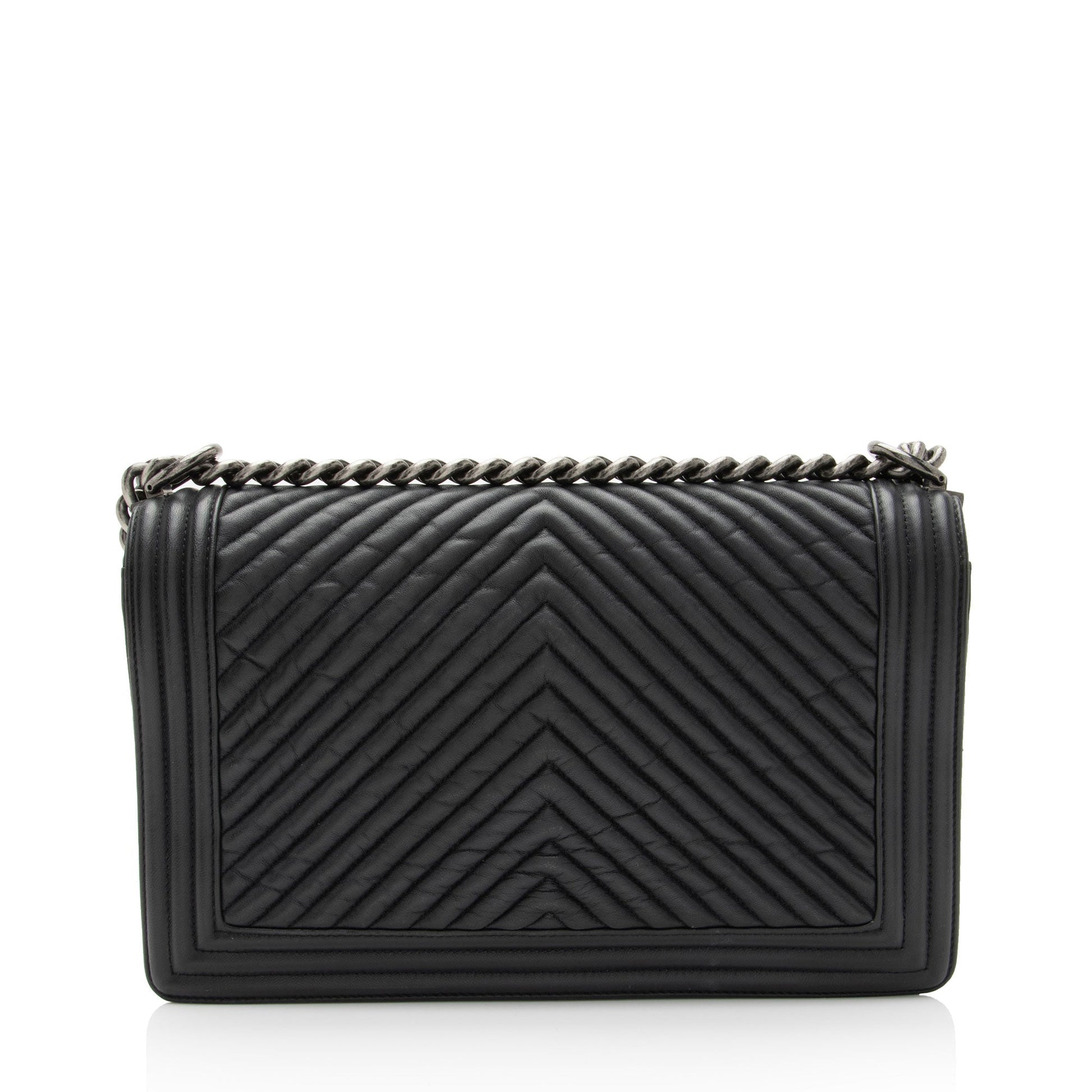 Chanel Chevron Wrinkled Lambskin New Boy SHF-rjzaUj Handbag