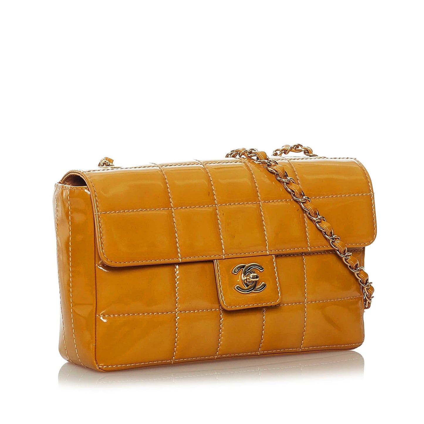 Chanel Choco Bar Patent Single Flap SHG Leather Shoulder Bag
