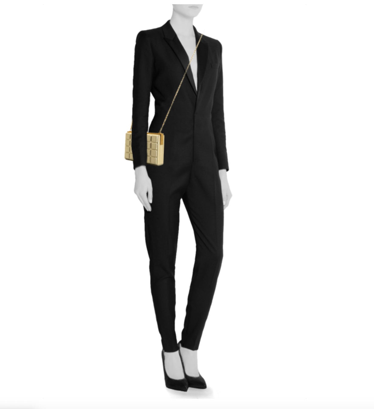 Chanel CHOCO BAR Gold Leather Shoulder Bag