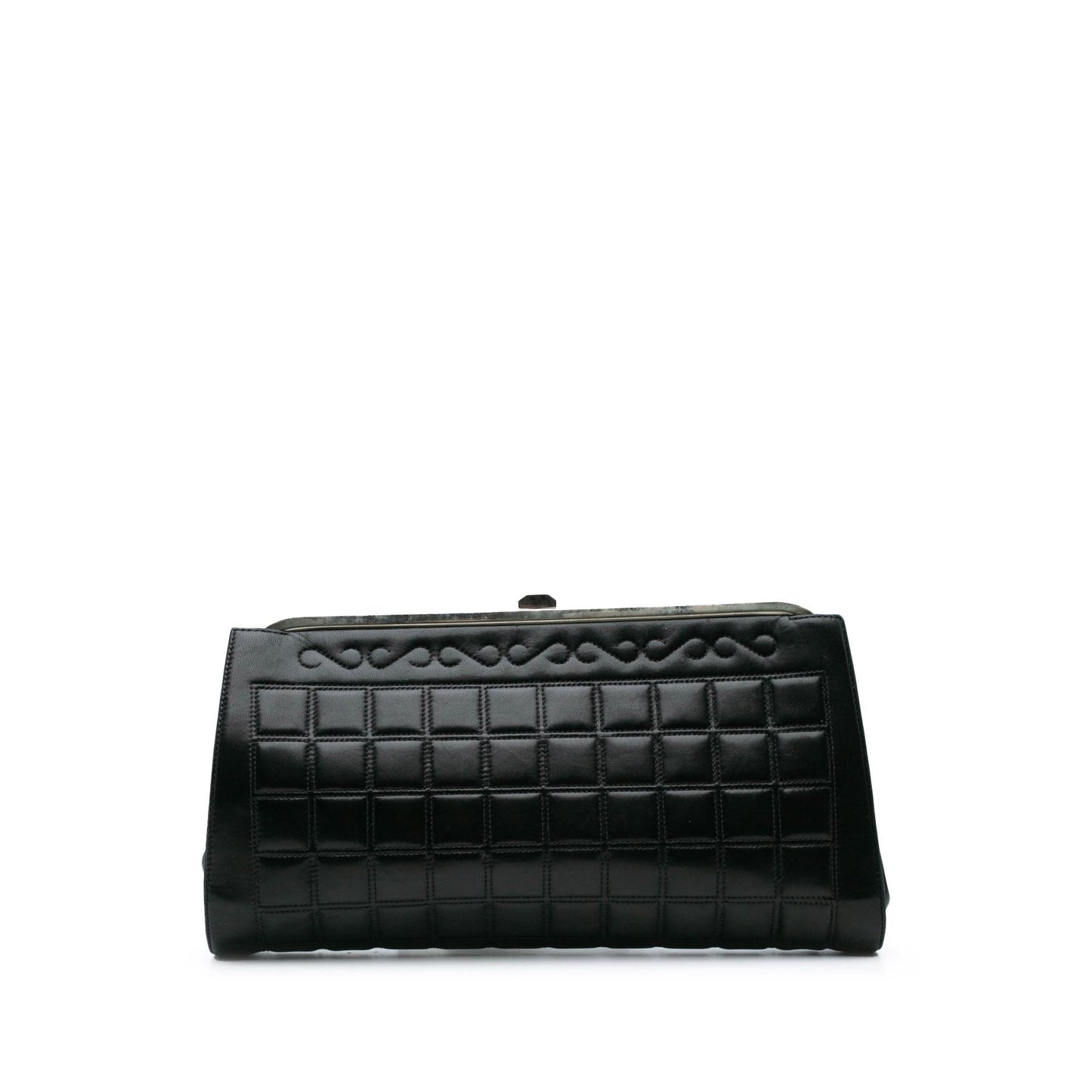Chanel Chocolate Bar Lambskin Frame Clutch Bag