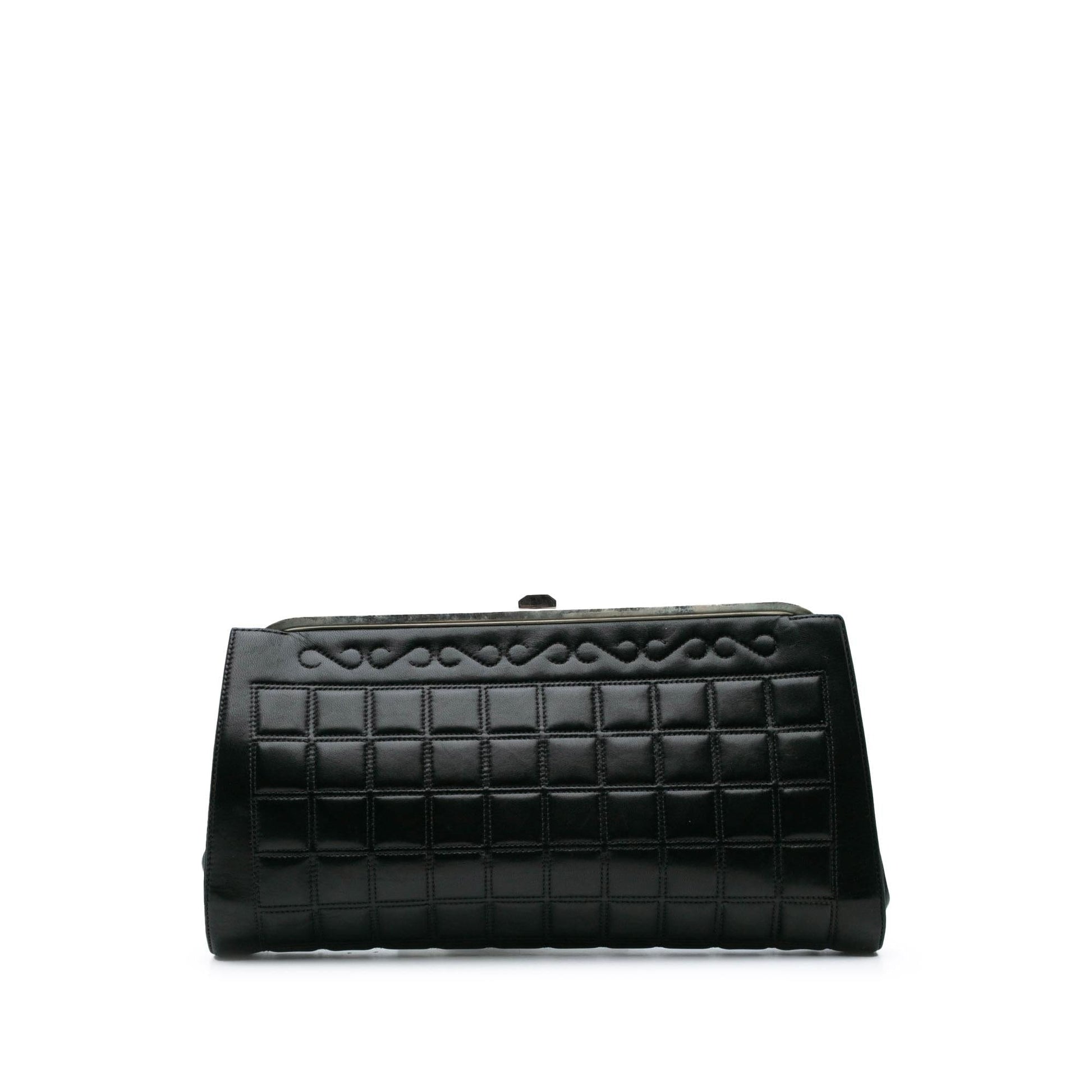 Chanel Chocolate Bar Lambskin Frame Clutch Bag