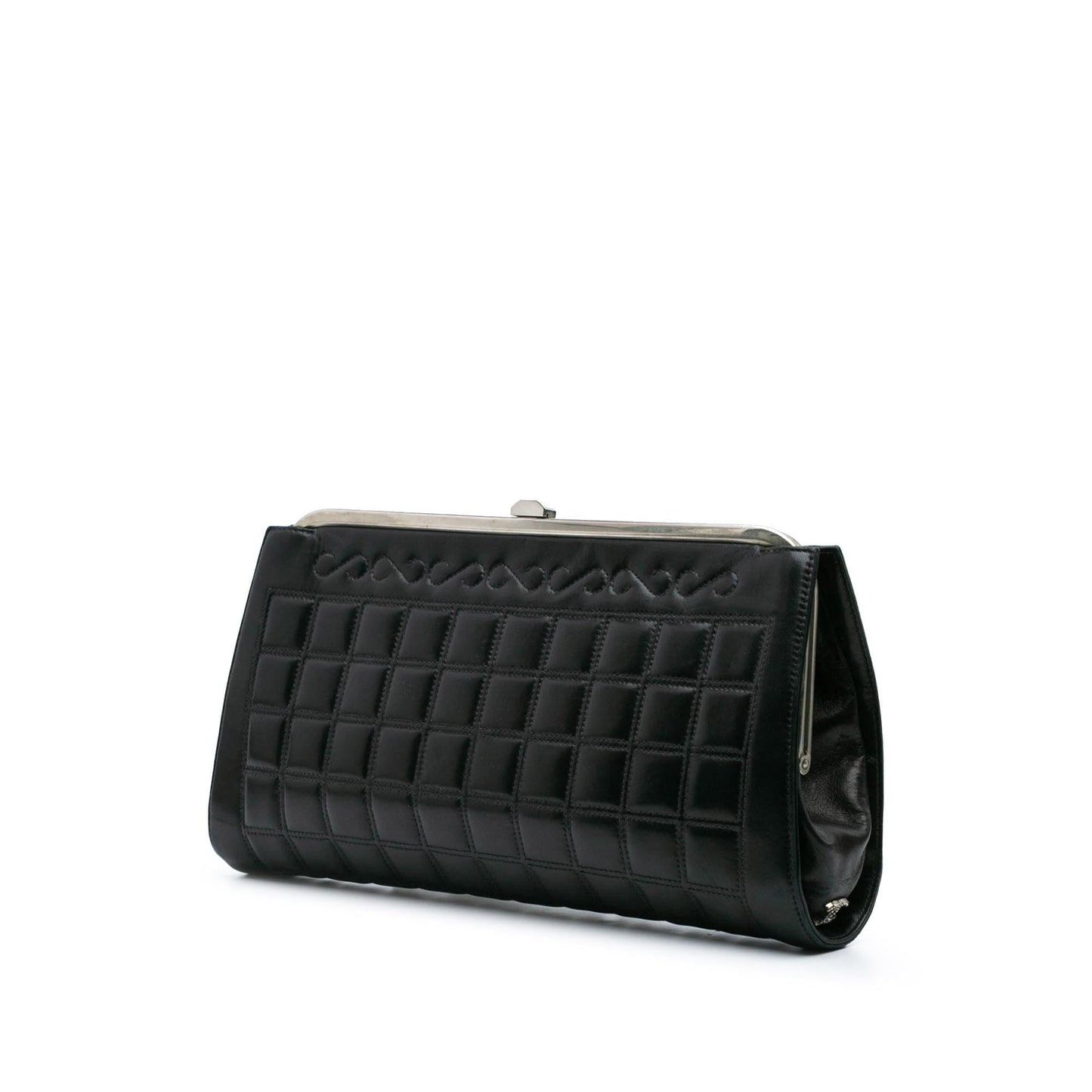 Chanel Chocolate Bar Lambskin Frame Clutch Bag