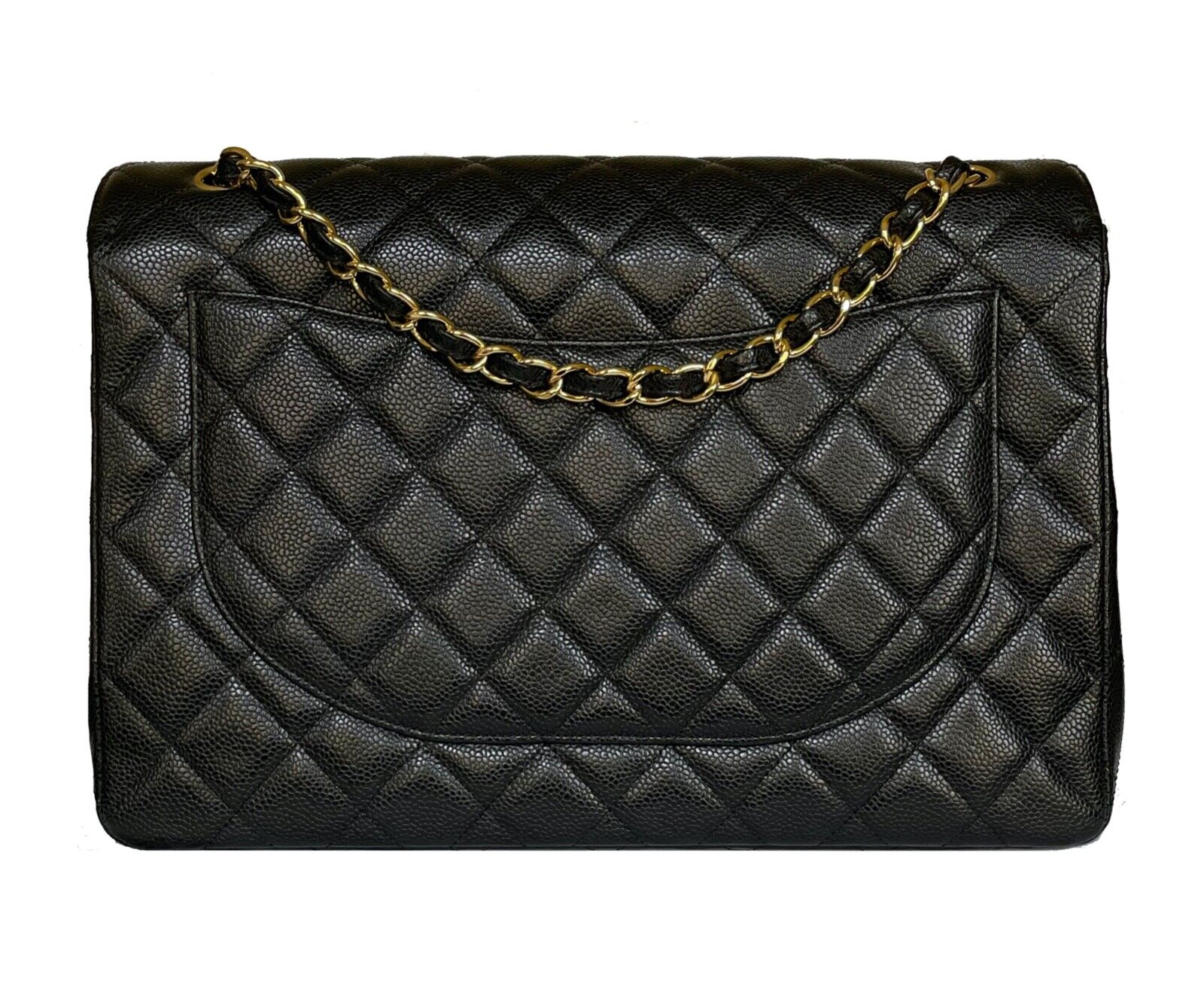 Chanel MAXI CLASSIC CAVIAR SINGLE FLAP Leather Shoulder Bag