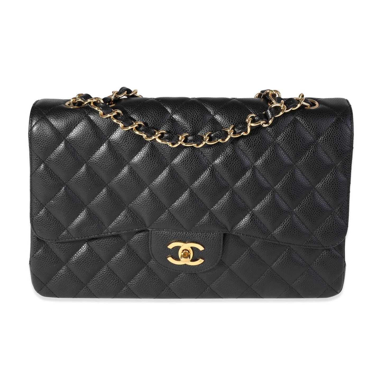 Chanel MAXI CLASSIC CAVIAR SINGLE FLAP Leather Shoulder Bag