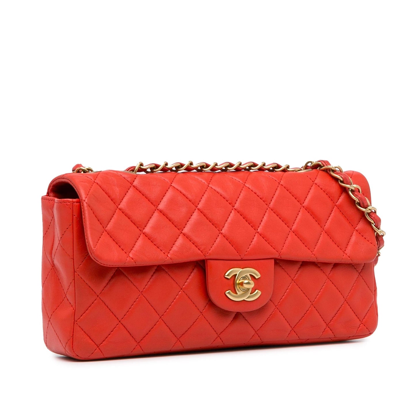 Chanel Classic Lambskin East West Single Flap Handbag