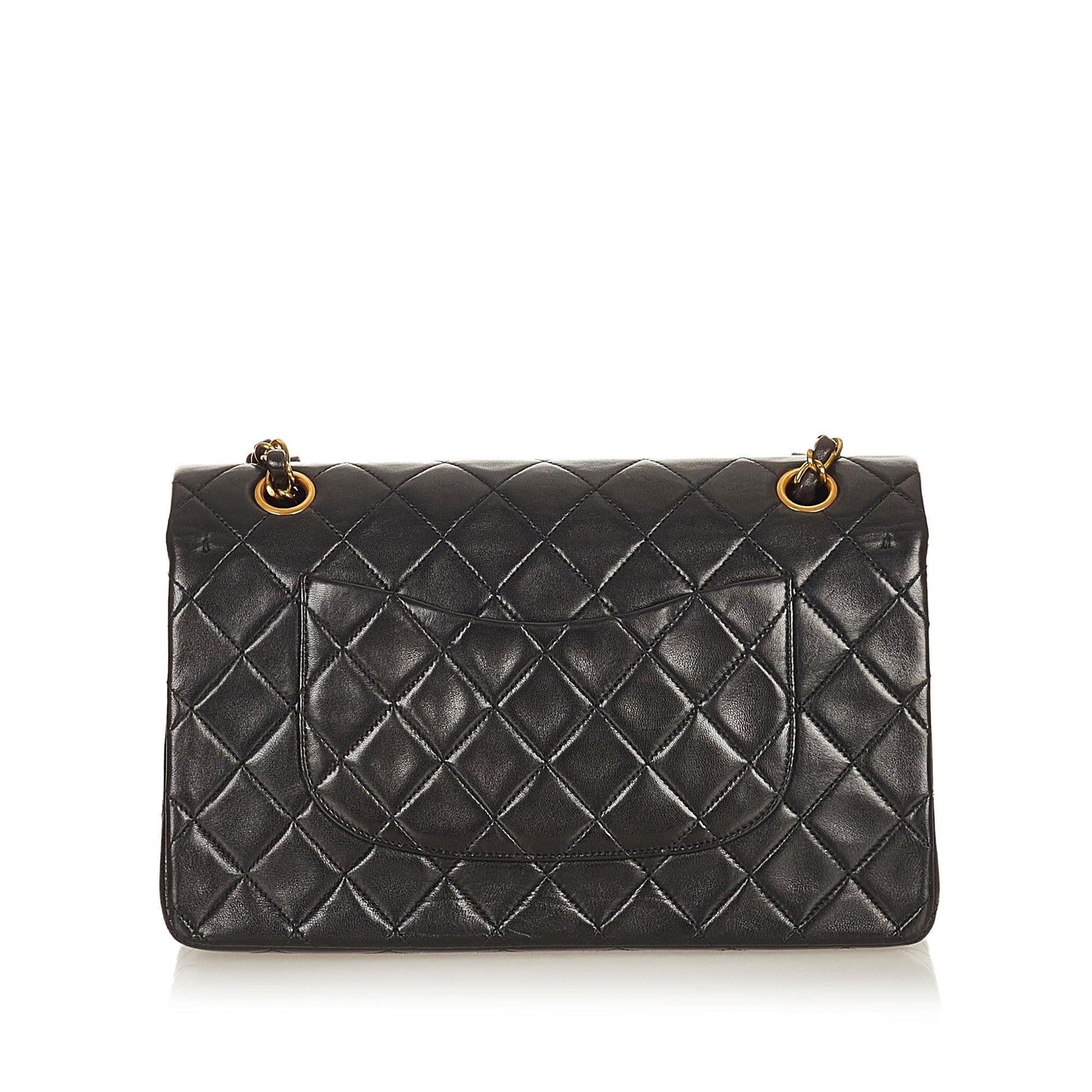 Chanel Classic Lambskin Double Flap SHG Leather Shoulder Bag Bag Shg