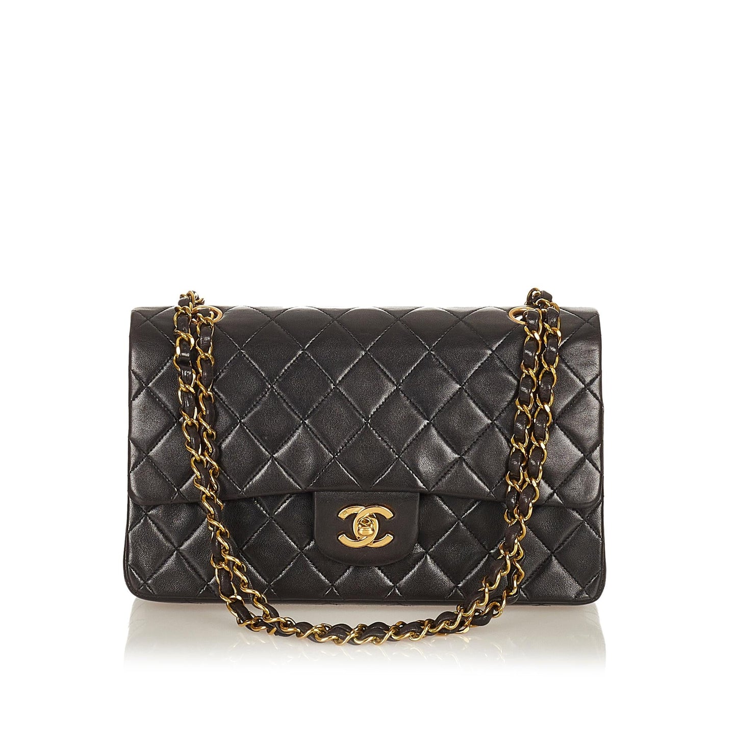 Chanel Classic Lambskin Double Flap SHG Leather Shoulder Bag Bag Shg
