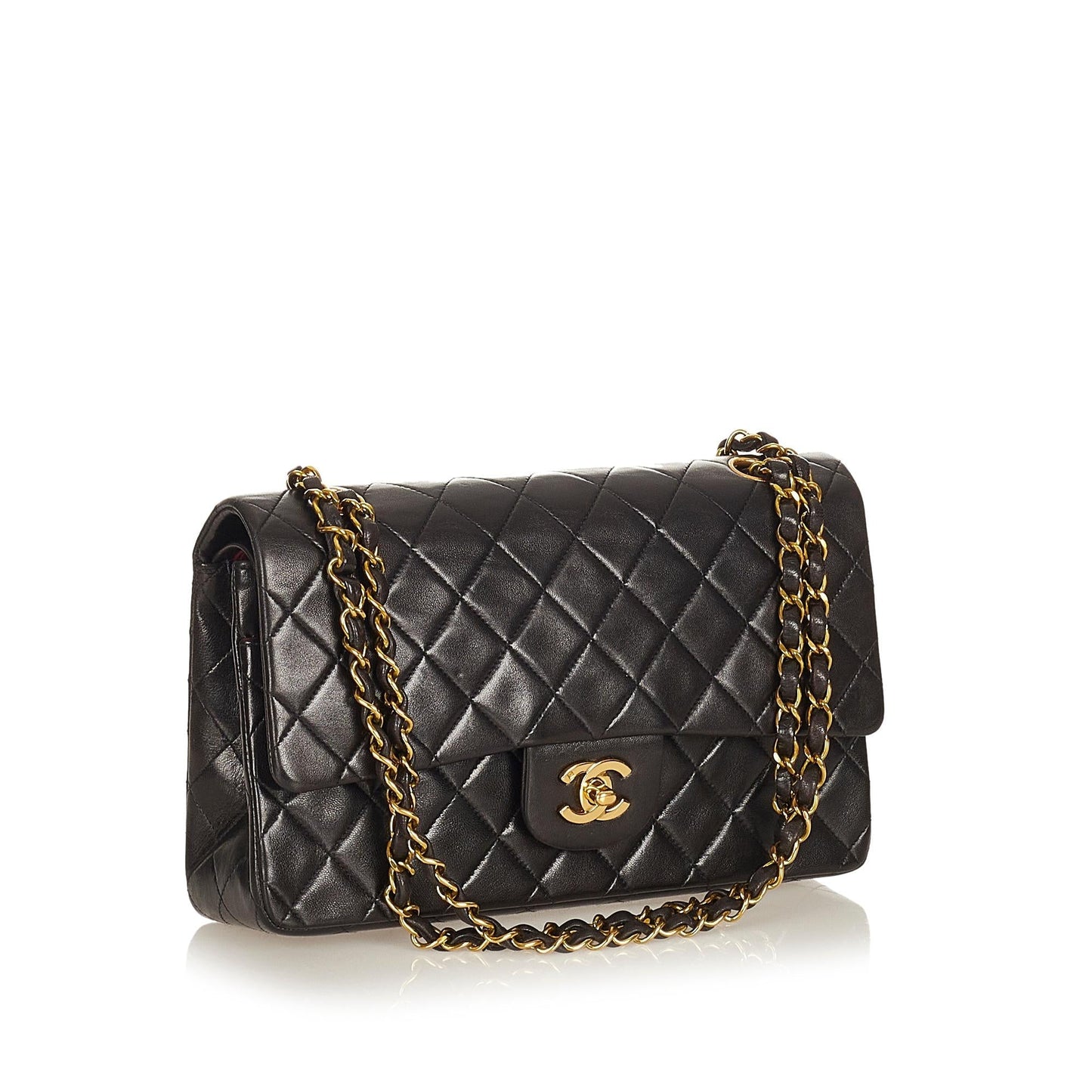 Chanel Classic Lambskin Double Flap SHG Leather Shoulder Bag Bag Shg