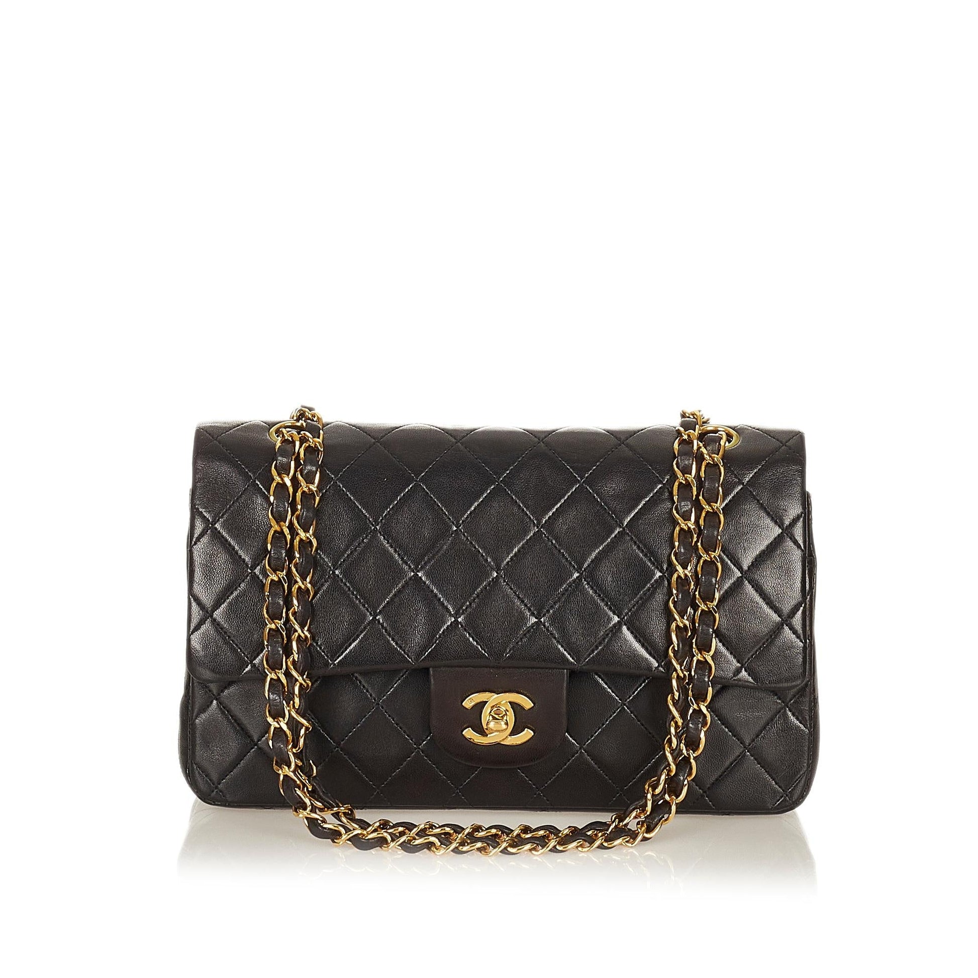 Chanel Classic Lambskin Double Flap SHG Leather Shoulder Bag