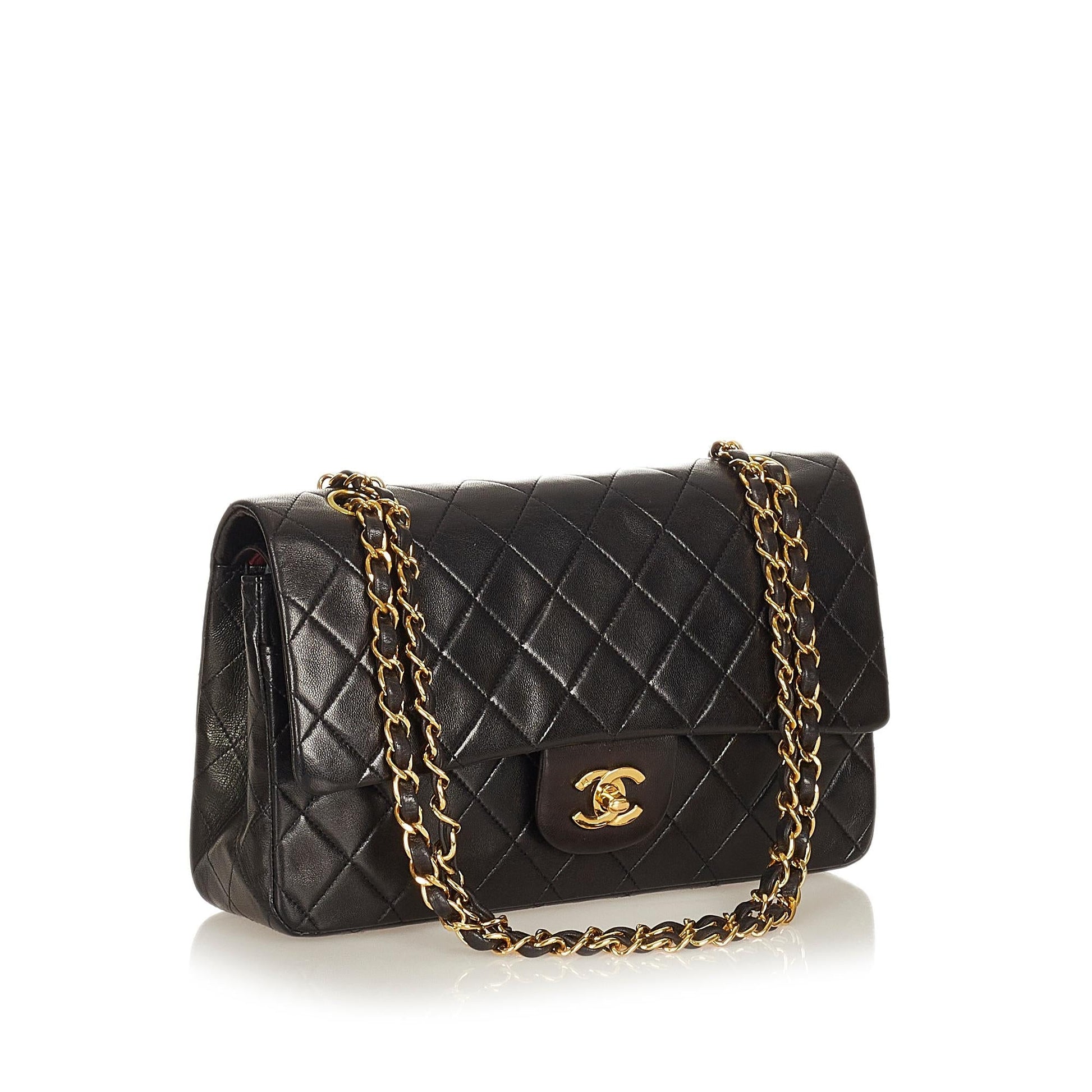 Chanel Classic Lambskin Double Flap SHG Leather Shoulder Bag