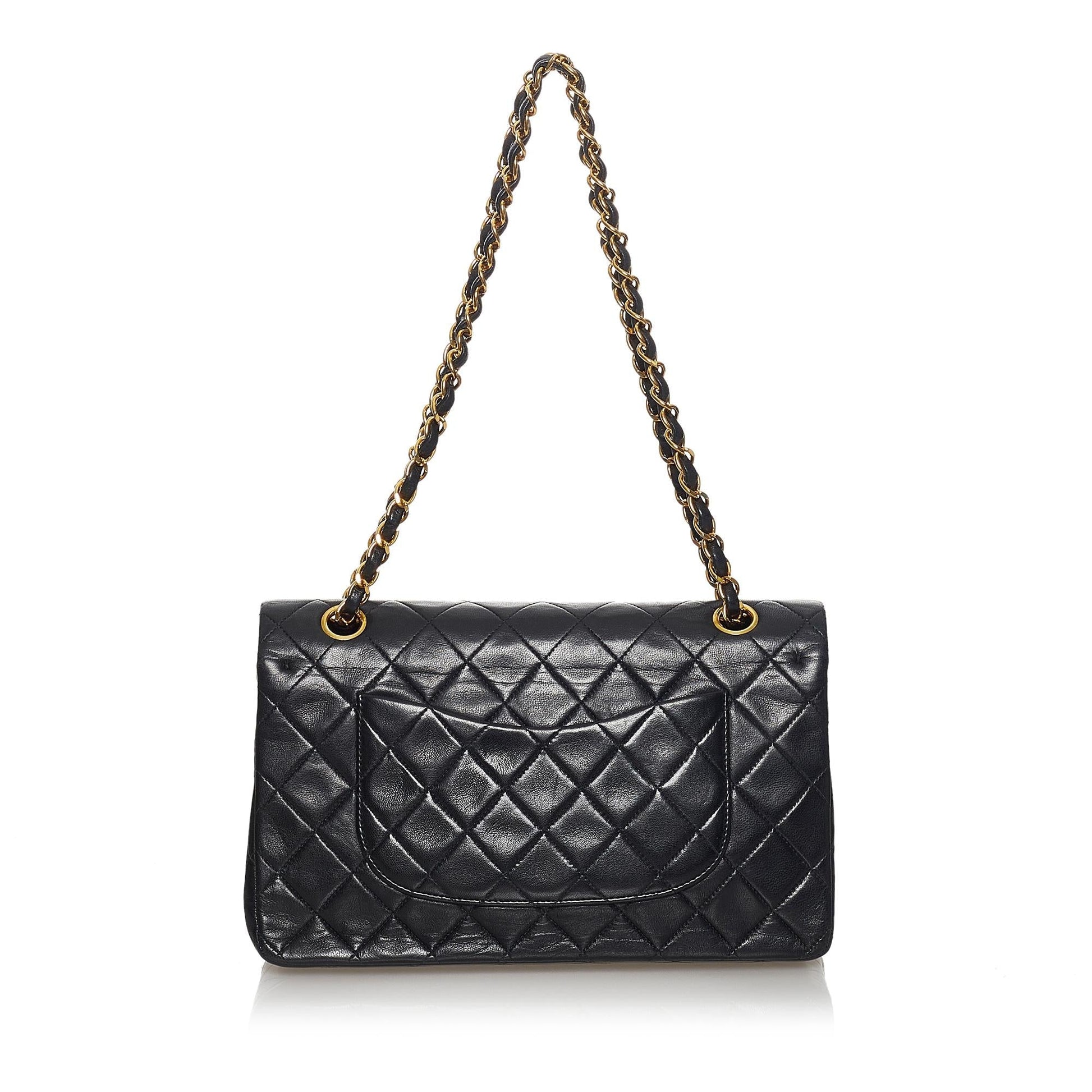 Chanel Classic Lambskin Double Flap SHG Leather Shoulder Bag 10