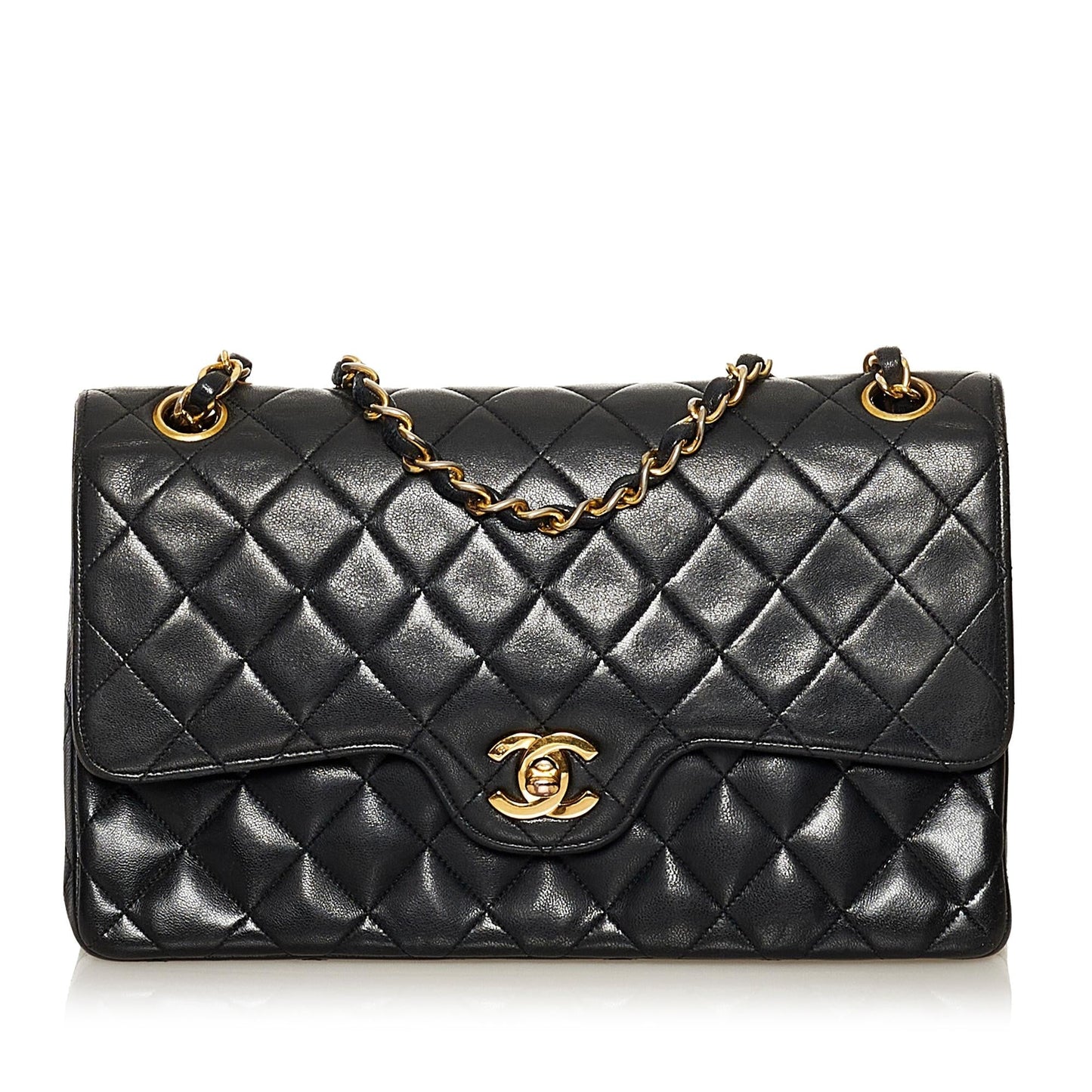 Chanel Classic Lambskin Double Flap SHG Leather Shoulder Bag 13