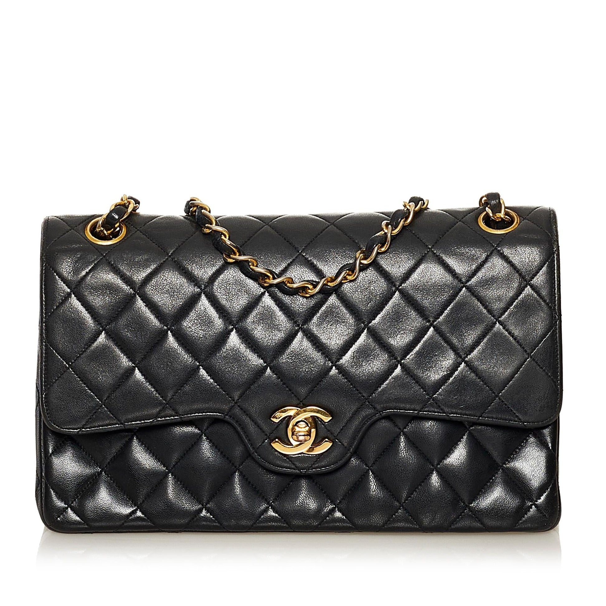 Chanel Classic Lambskin Double Flap SHG Leather Shoulder Bag 13