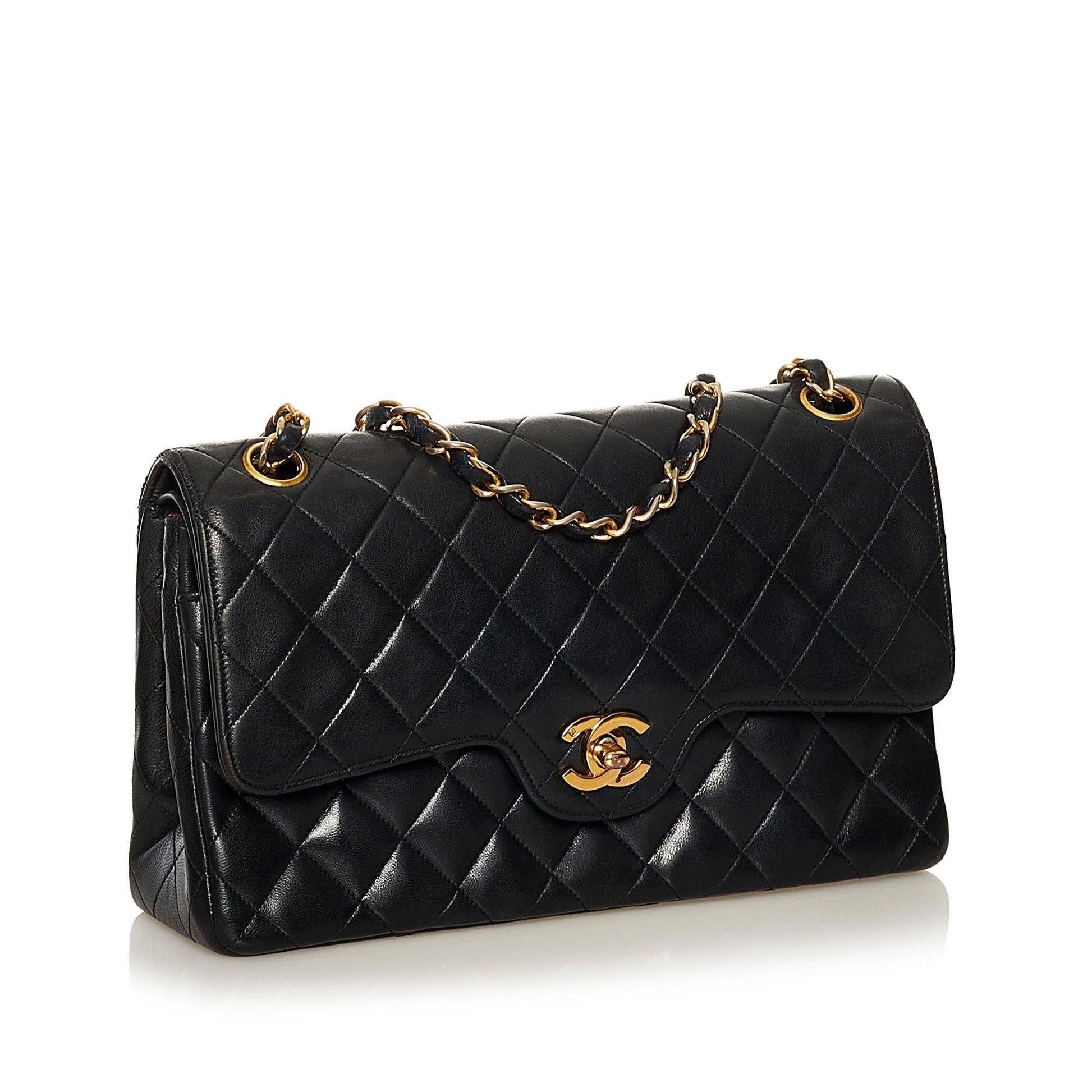 Chanel Classic Lambskin Double Flap SHG Leather Shoulder Bag 13