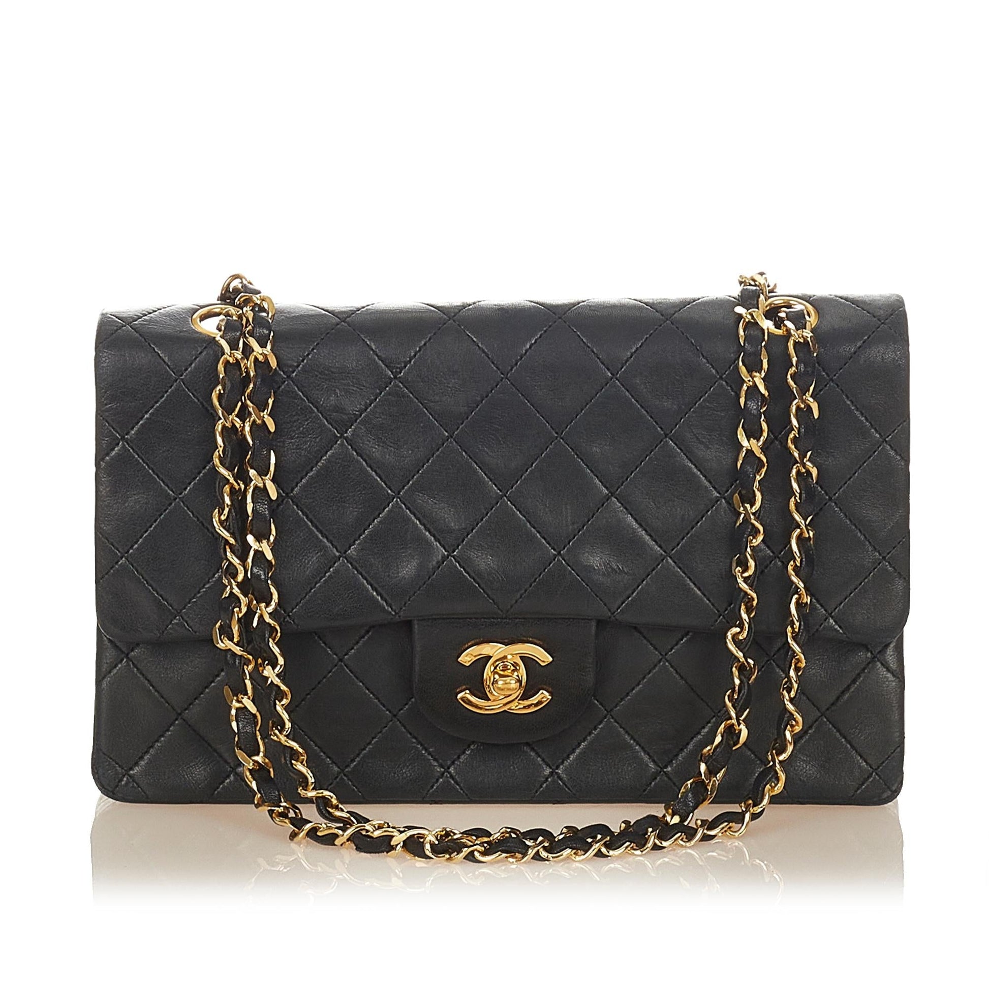 Chanel Classic Lambskin Double Flap SHG Leather Shoulder Bag 4