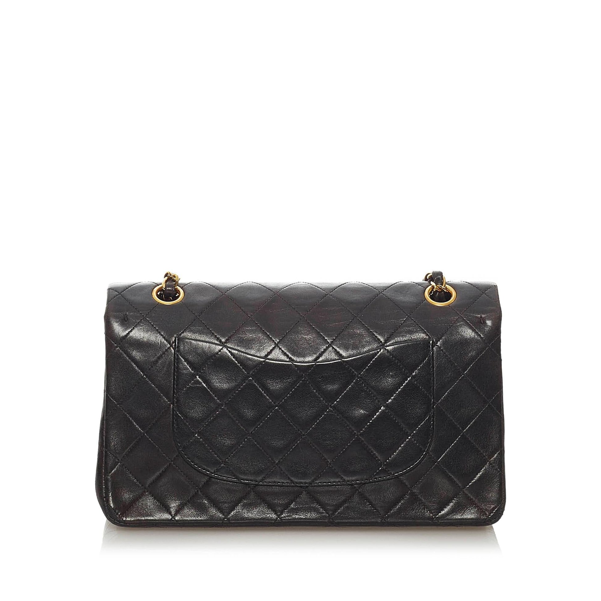 Chanel Classic Lambskin Double Flap SHG Leather Shoulder Bag 12
