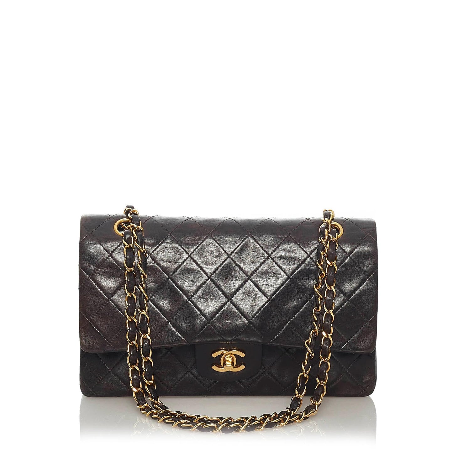 Chanel Classic Lambskin Double Flap SHG Leather Shoulder Bag 12