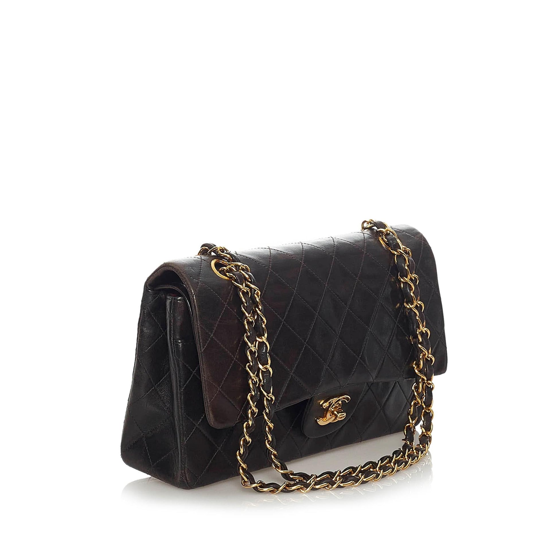 Chanel Classic Lambskin Double Flap SHG Leather Shoulder Bag 12
